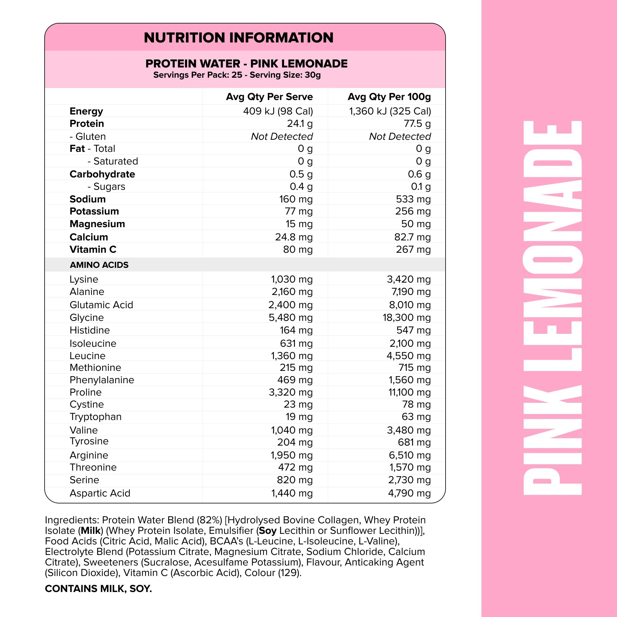 PROTEIN WATER - Pink Lemonade - 25 serves - Image 3