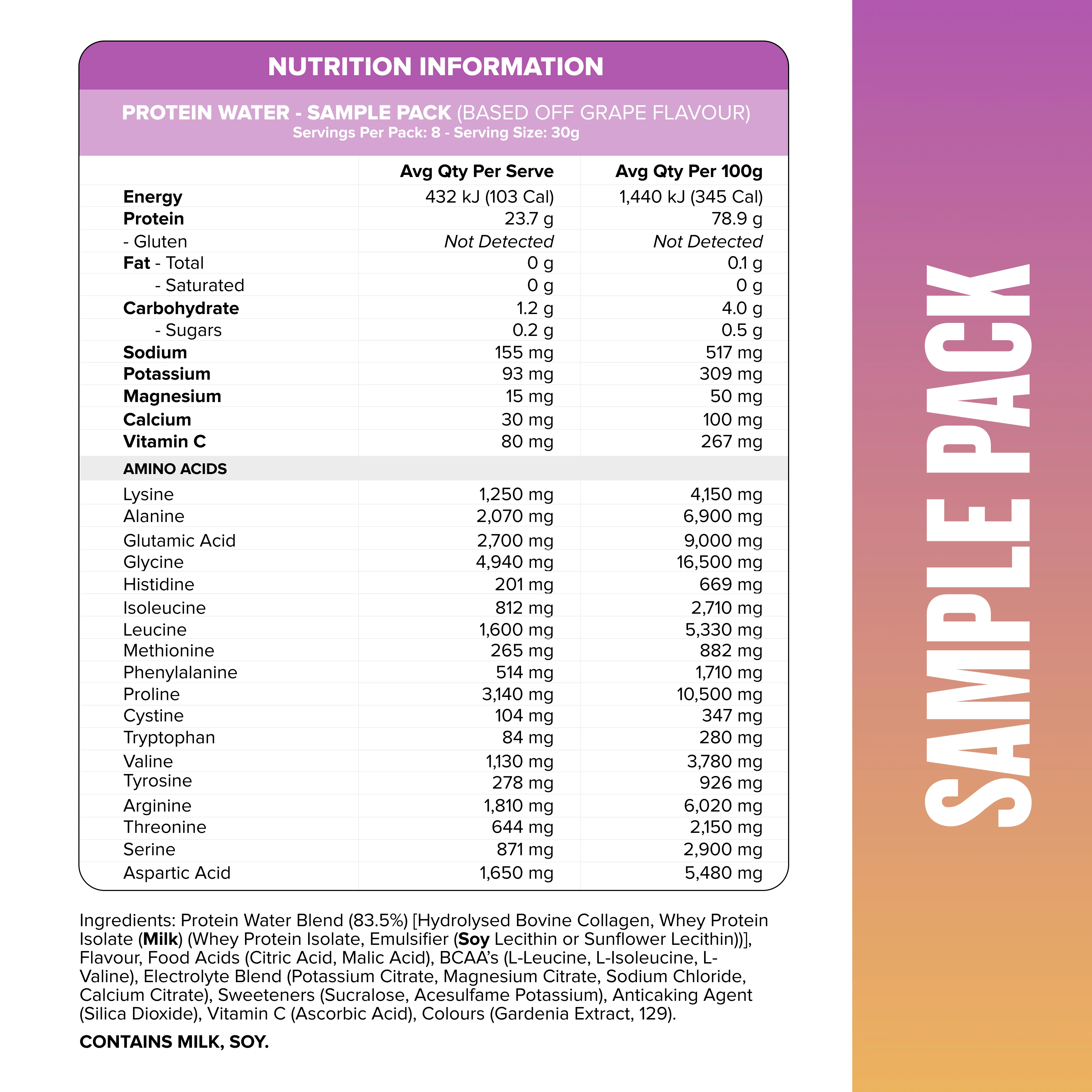 PROTEIN WATER - Sample Pack - 8 Flavours - Image 2
