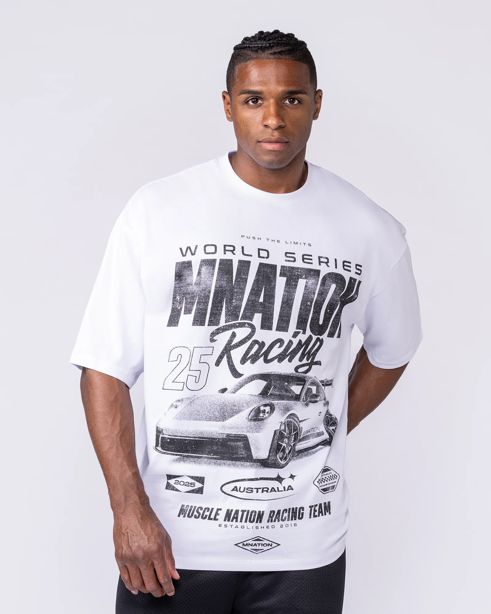 Push The Limits Oversized Tee - White - Image 3