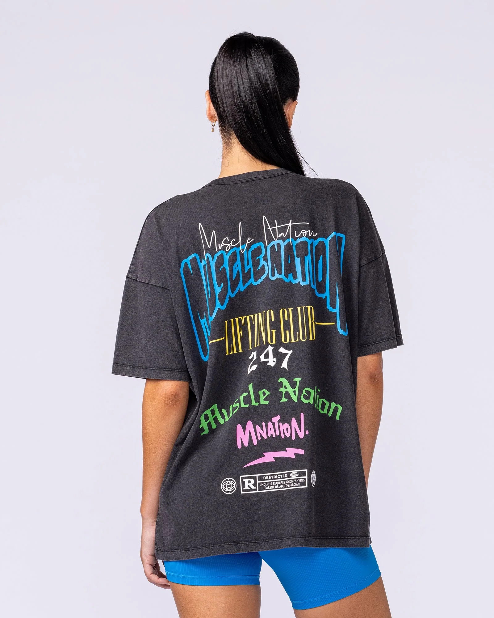 Rated R Oversized Vintage Tee - Washed Black - Image 5