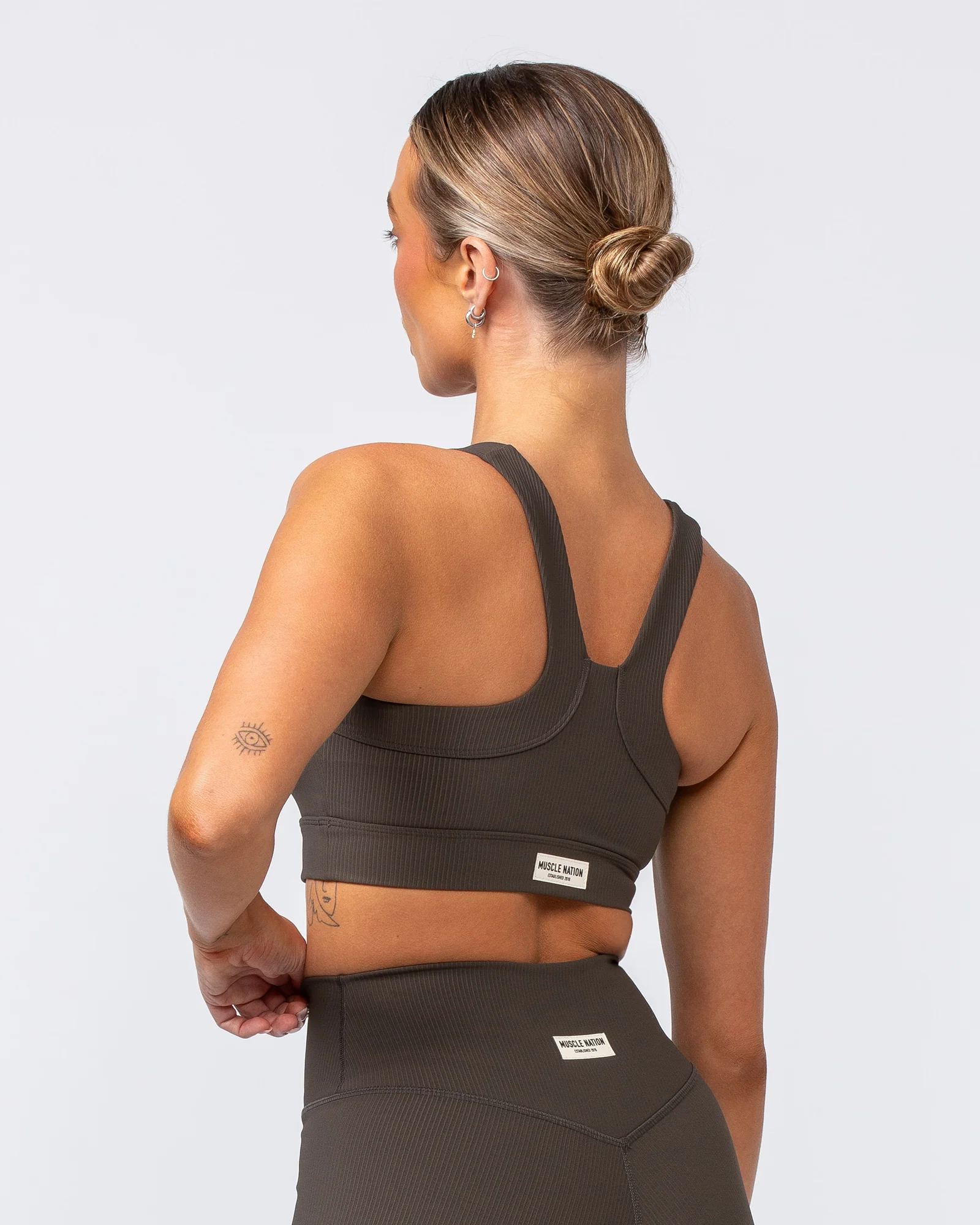 Rebound Rib Bra - Deep Brown - Image 6