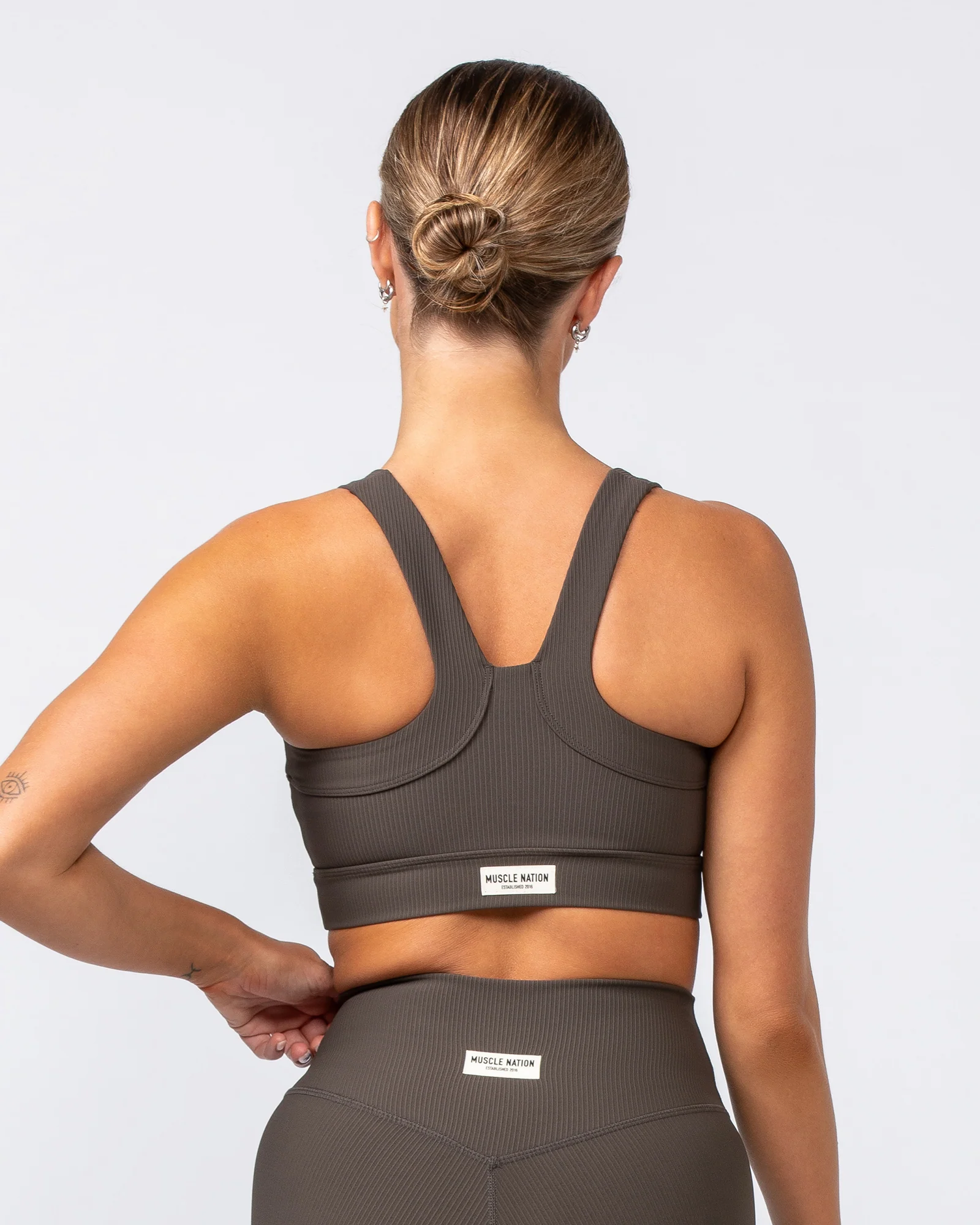 Rebound Rib Bra - Deep Brown - Image 7