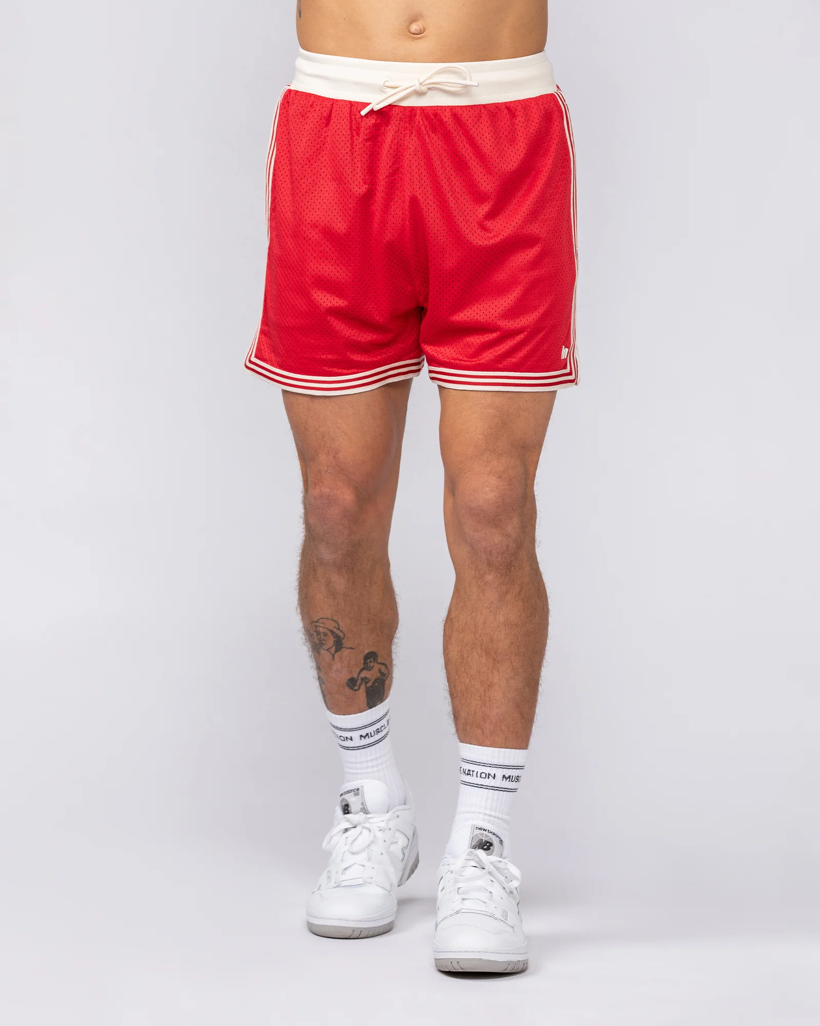 Retro Mesh Training 4" Shorts - Urban Red - Image 3