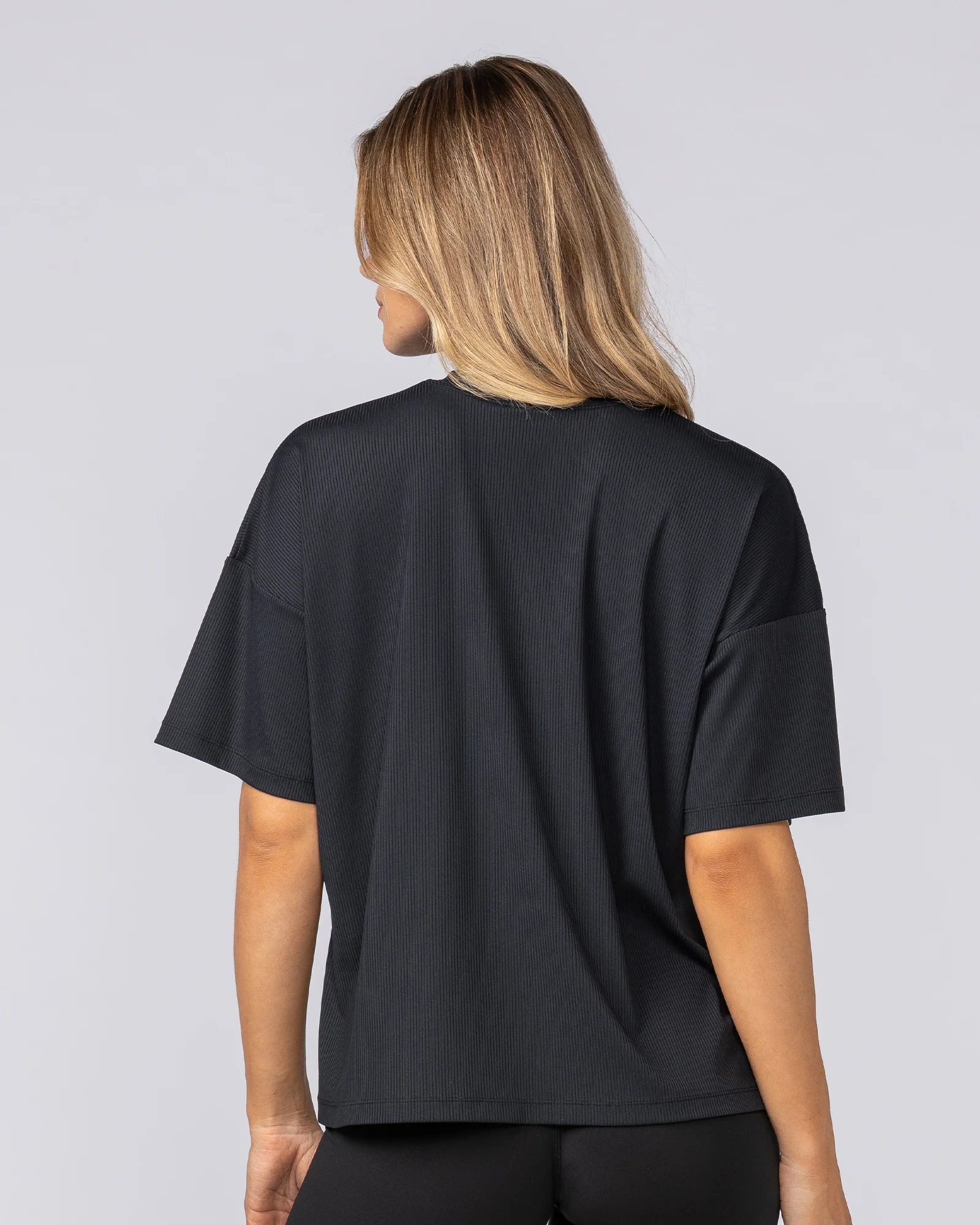 Rib Boxy Training Tee - Black - Image 4