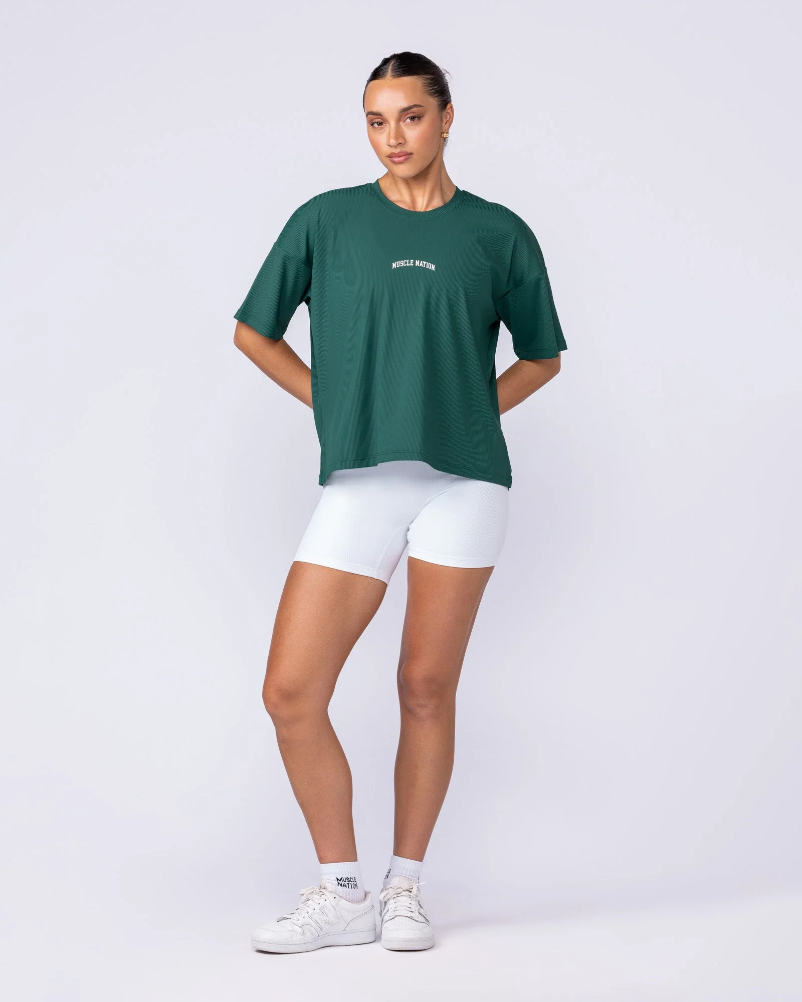 Rib Boxy Training Tee - Evergreen - Image 5