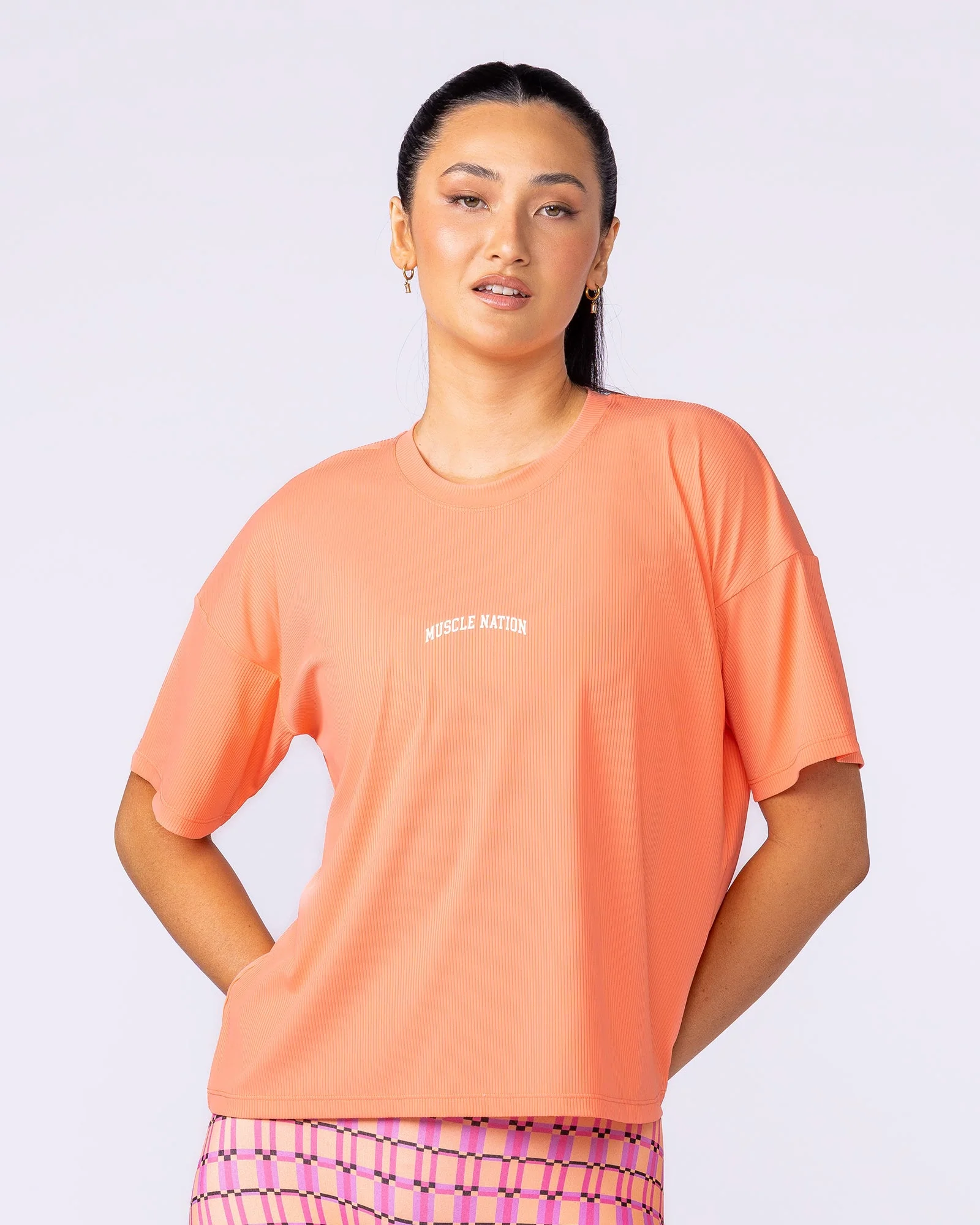 Rib Boxy Training Tee - Peachy
