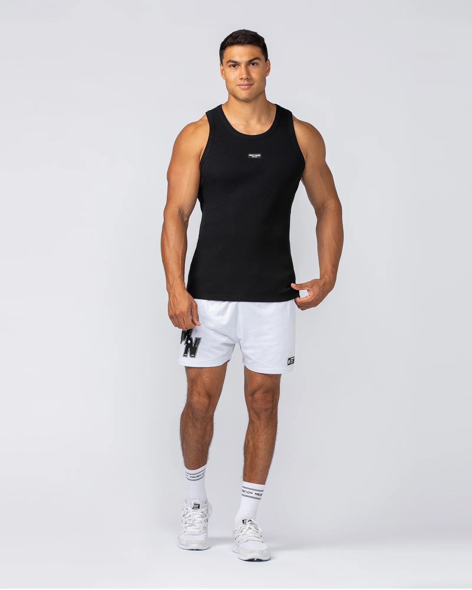 Rib Fitted Training Tank - Black - Image 7