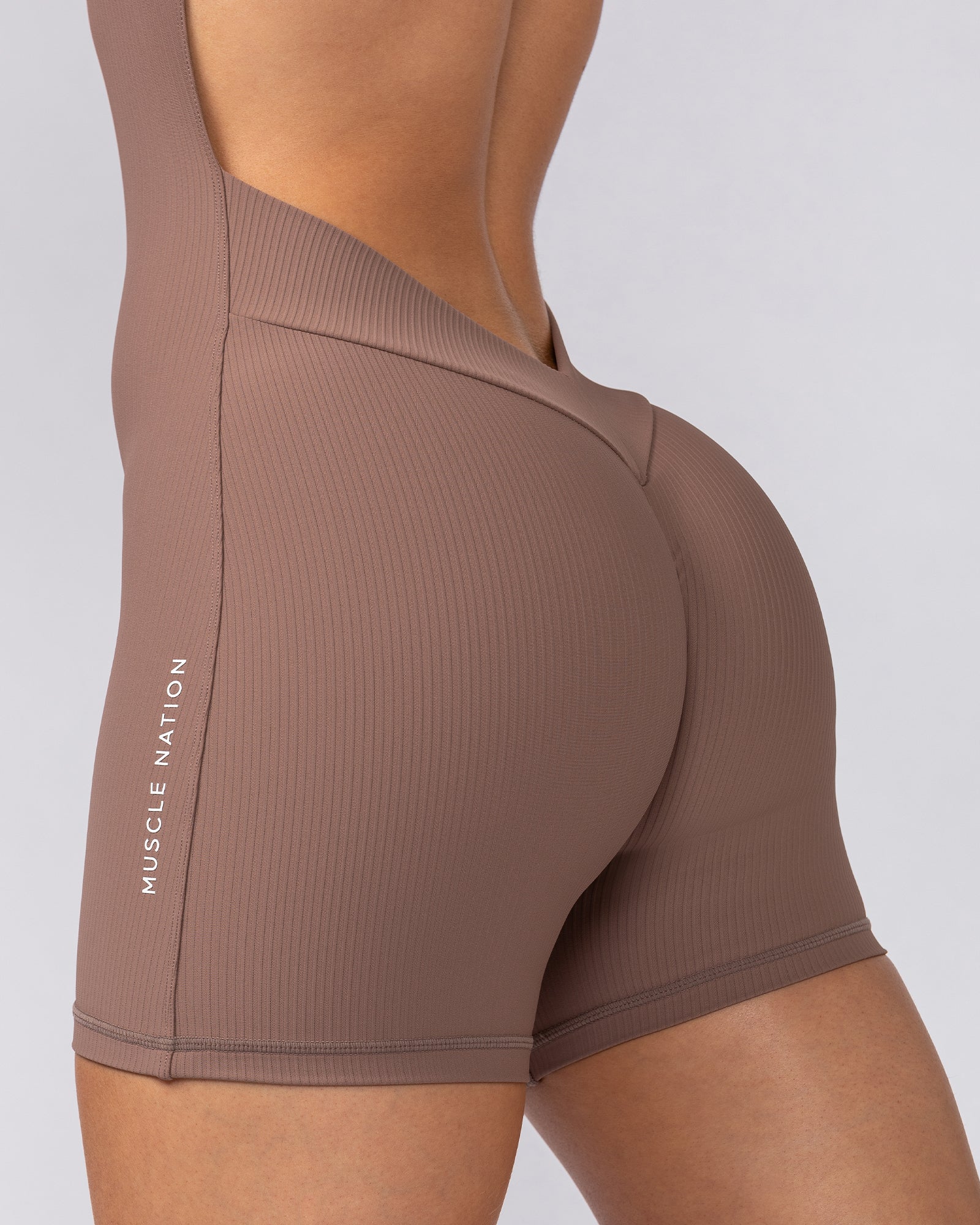 Rib Zip Up One Piece - Frappe - Image 5
