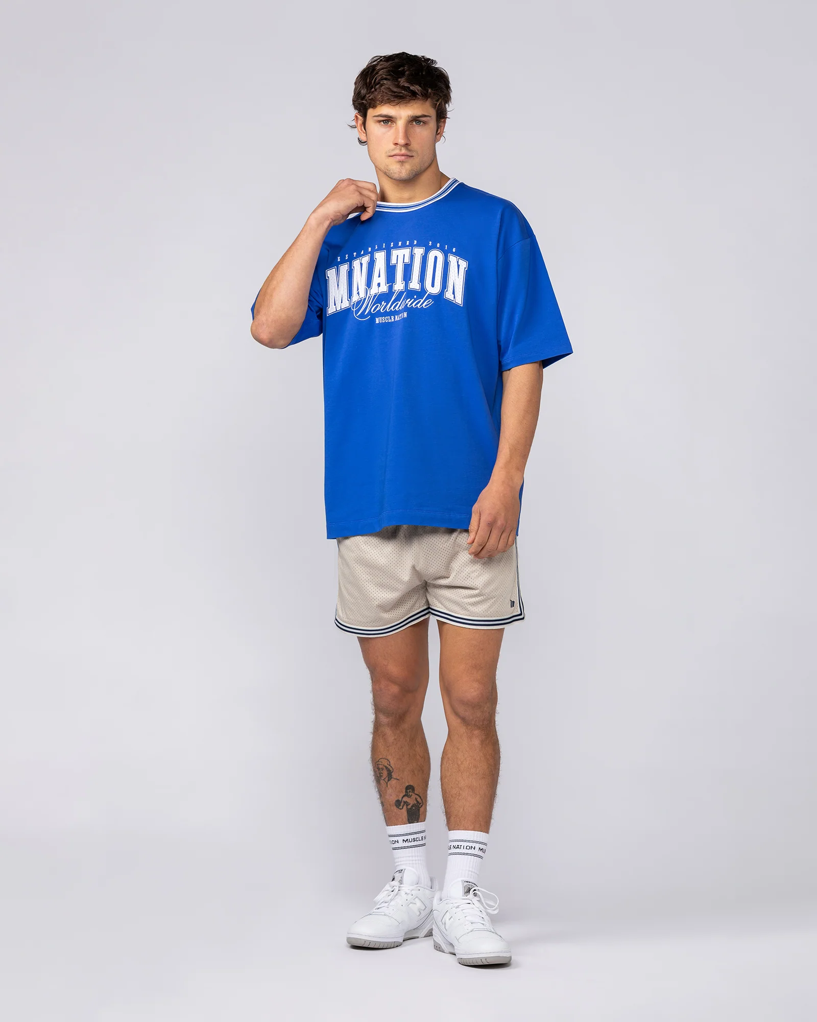 Ringer Oversized Tee - Power Blue - Image 7