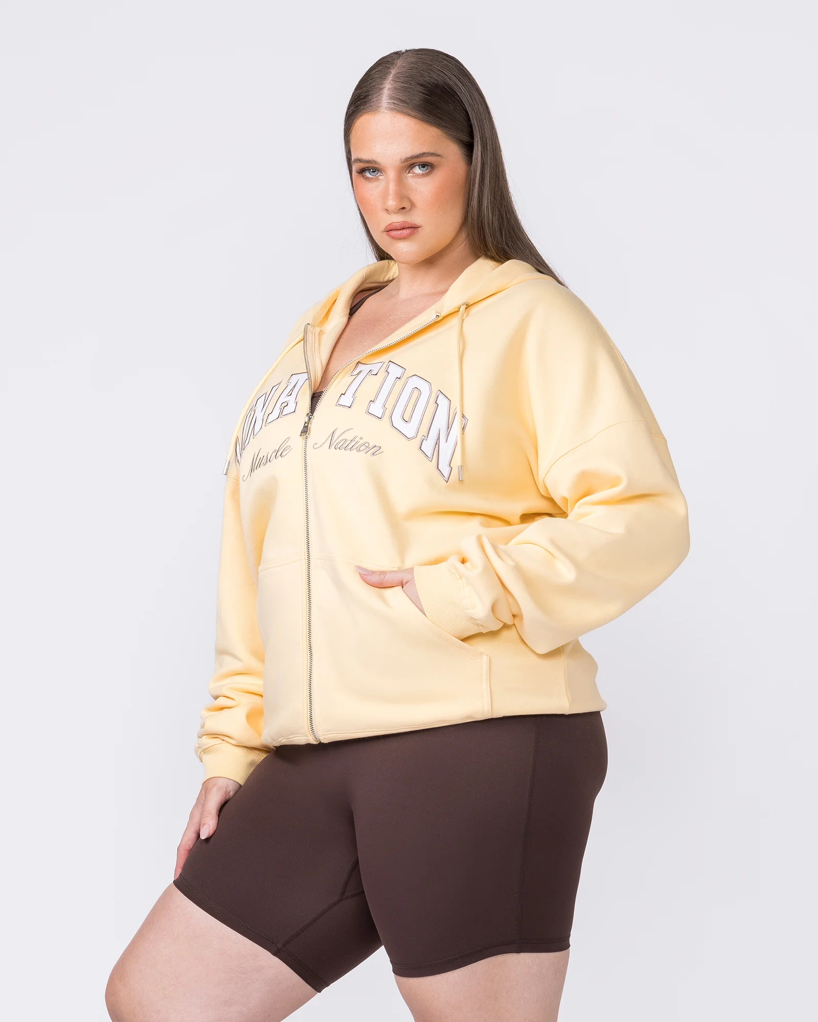 Routine Zip Through Hoodie - Panna Cotta - Image 3