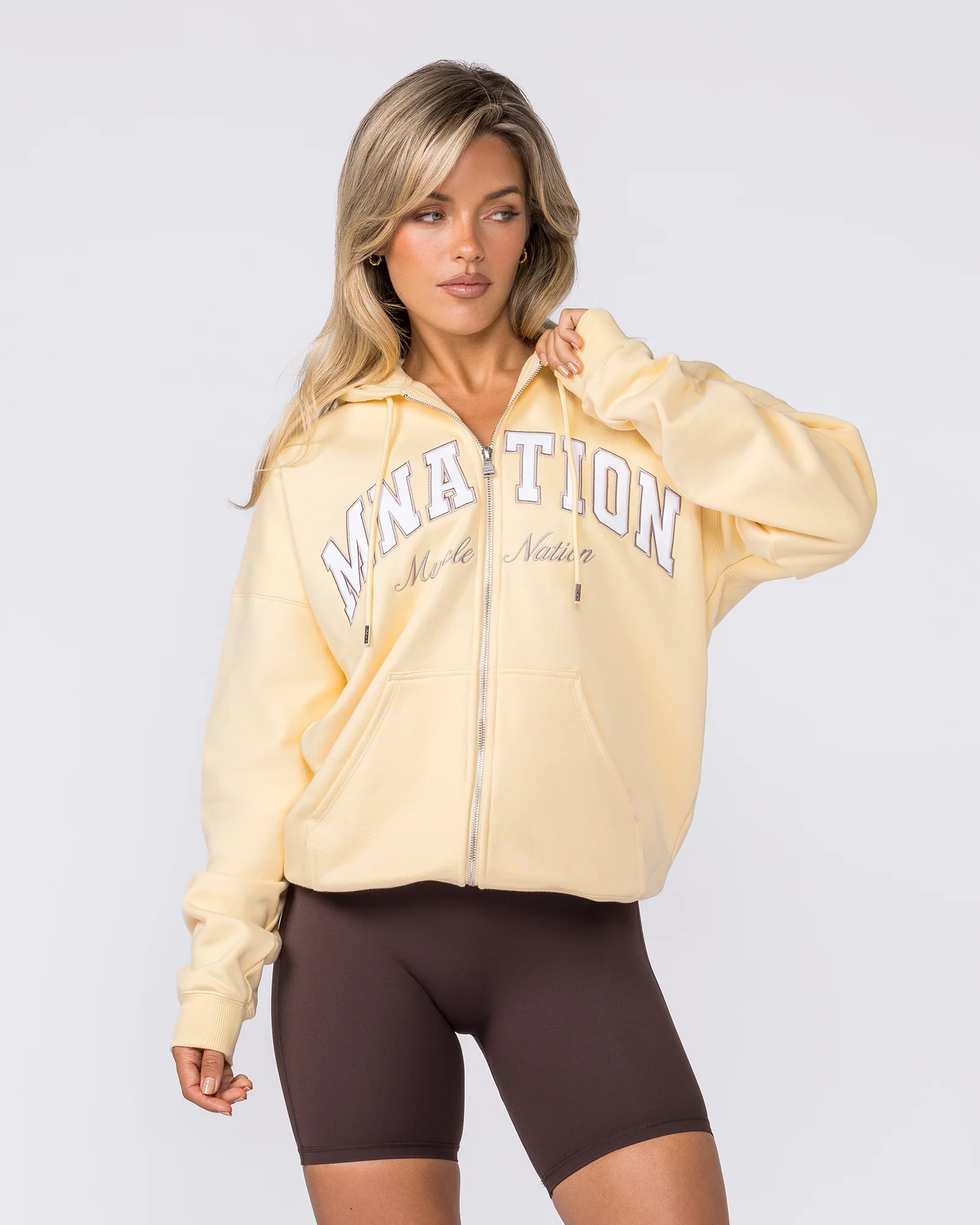 Routine Zip Through Hoodie - Panna Cotta - Image 4