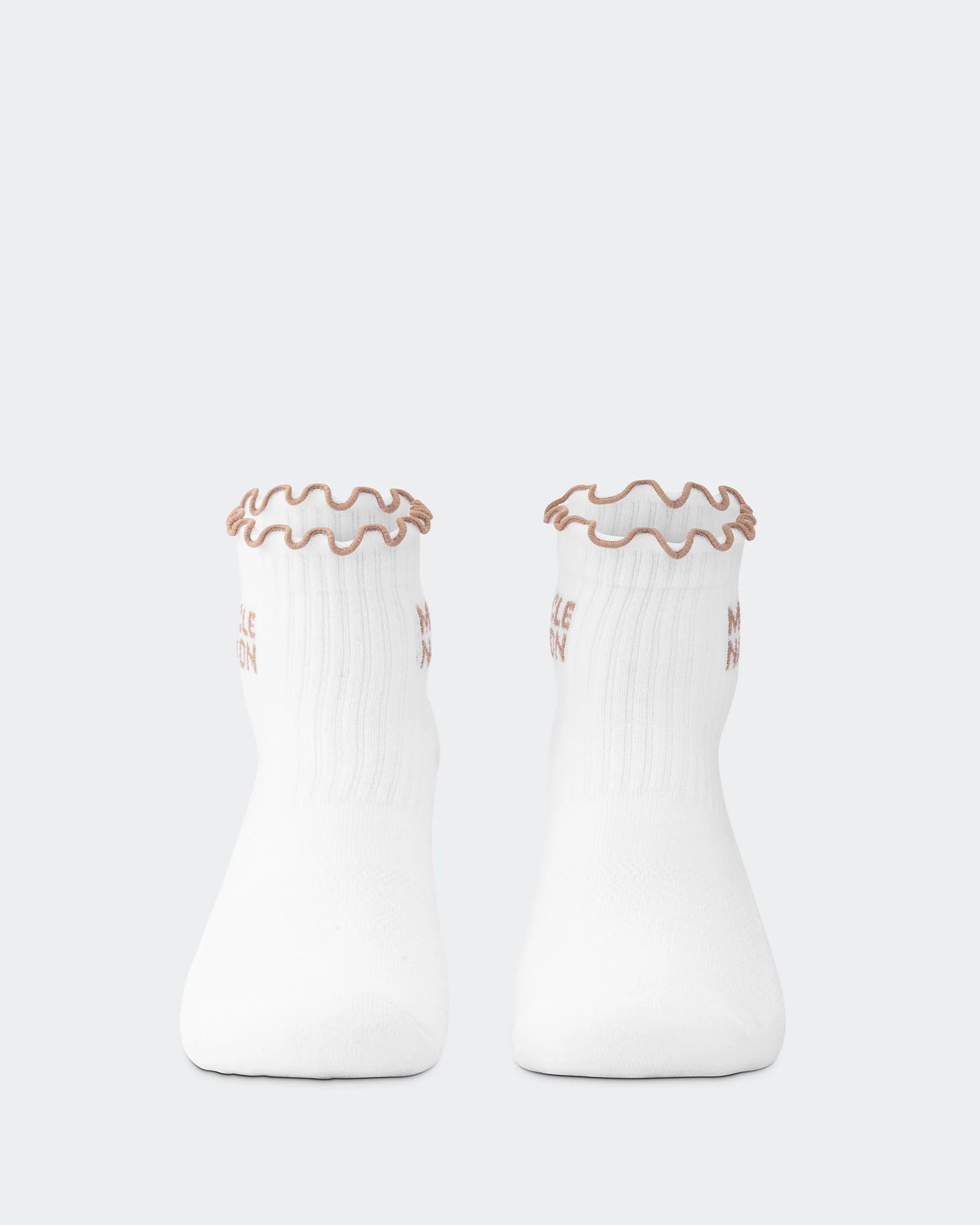 Ruffle Crew Sock - 1Pack - White / Stone - Image 2