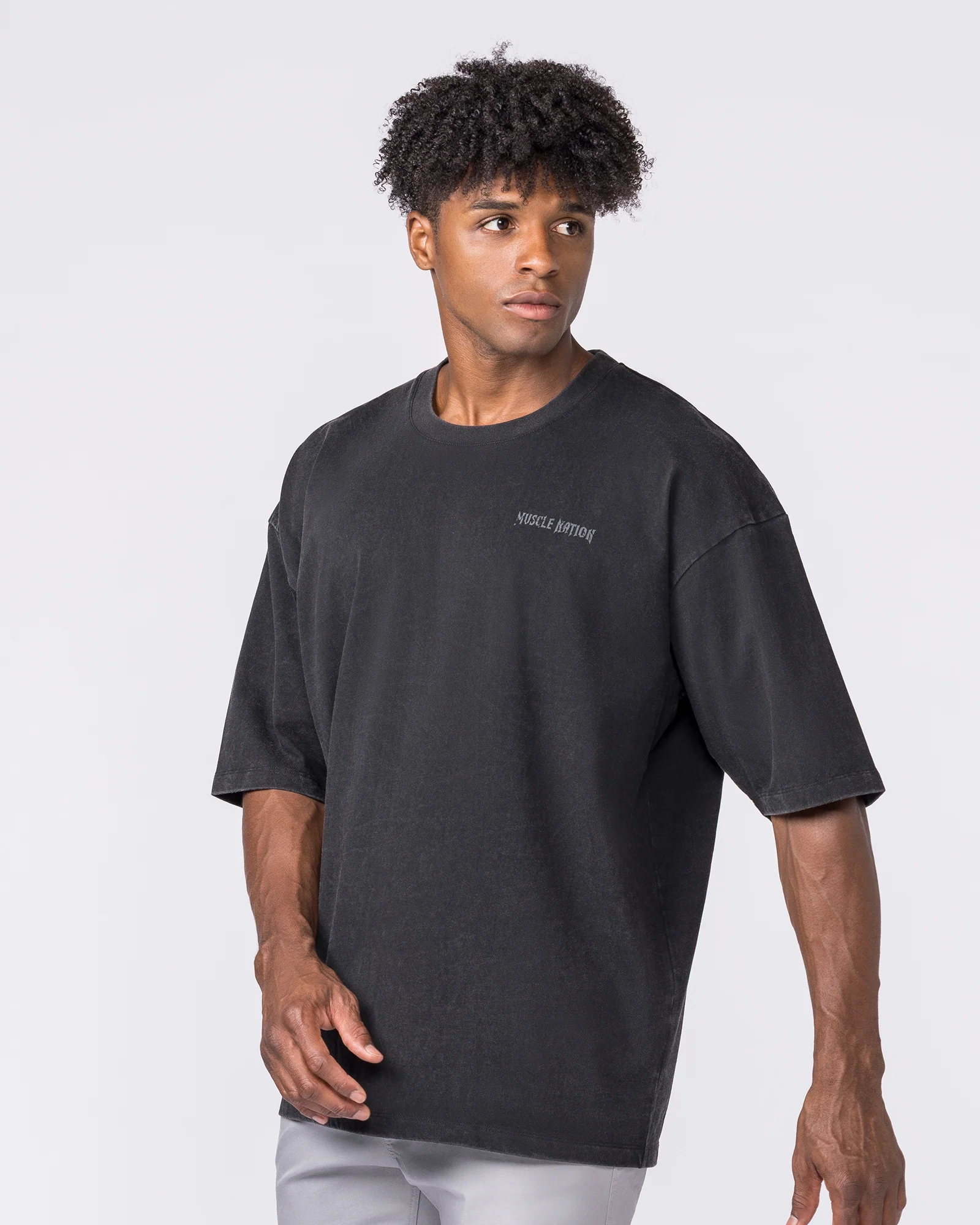Ruins Oversized Vintage Tee - Washed Black - Image 3