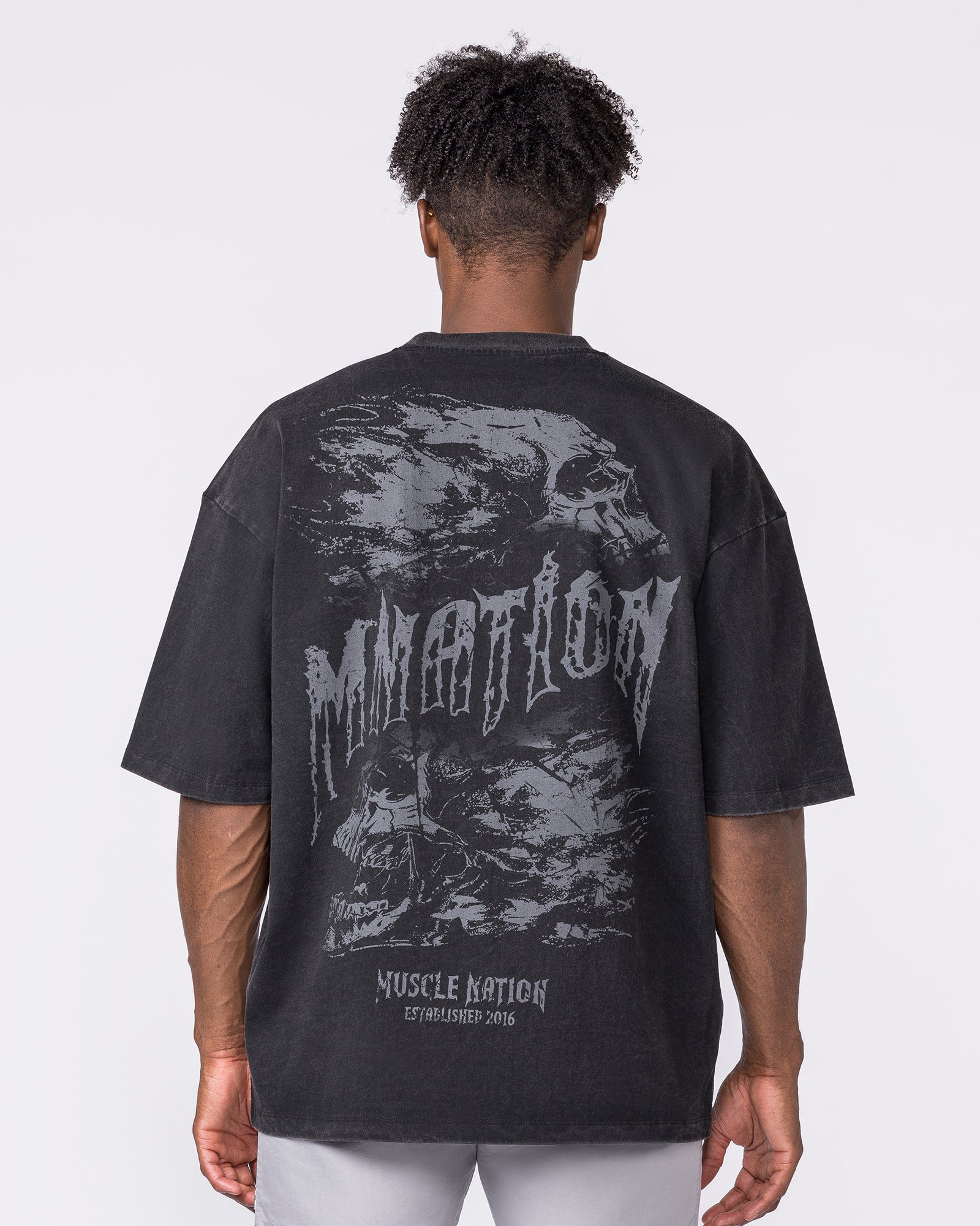 Ruins Oversized Vintage Tee - Washed Black - Image 5