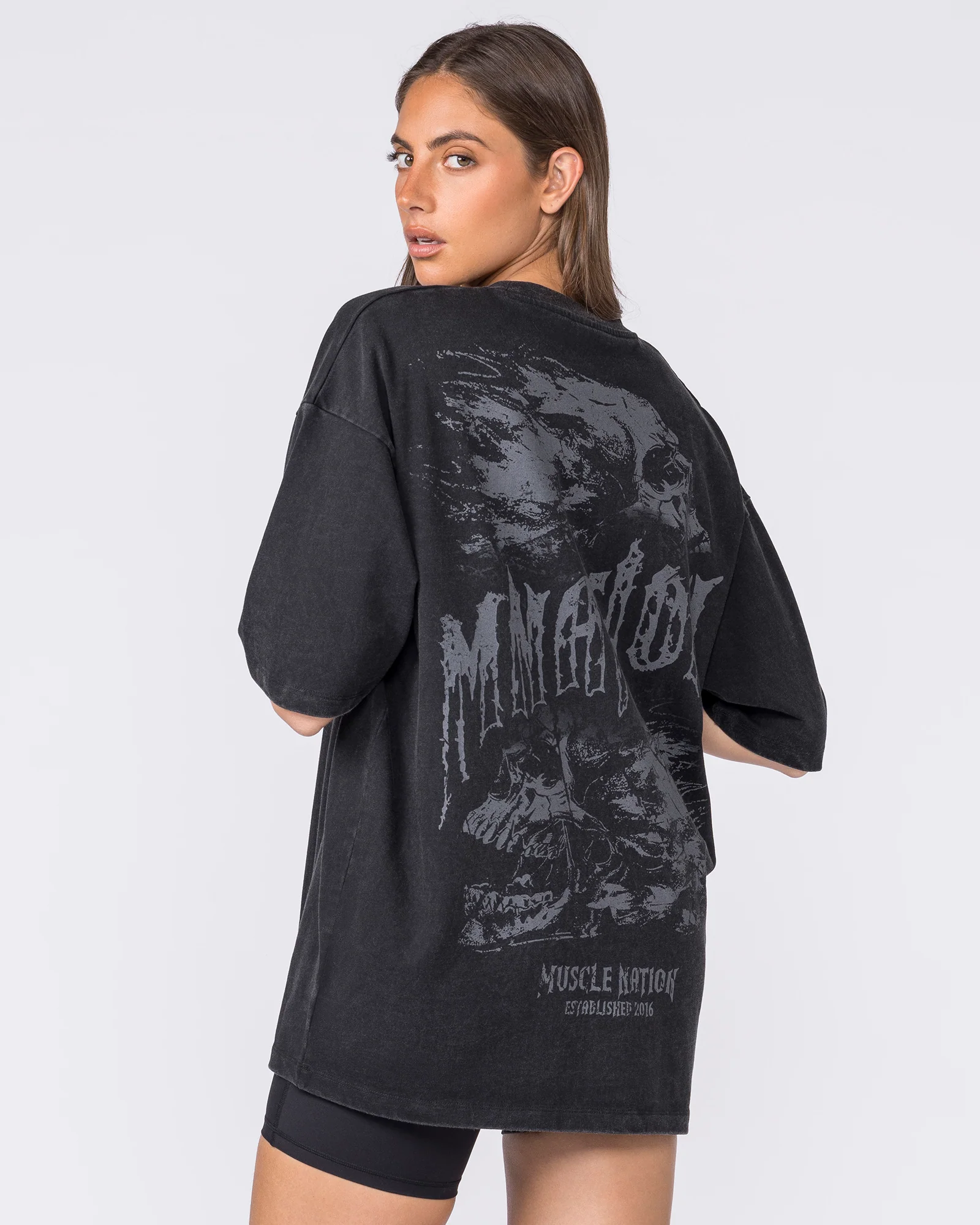 Ruins Oversized Vintage Tee - Washed Black - Image 7