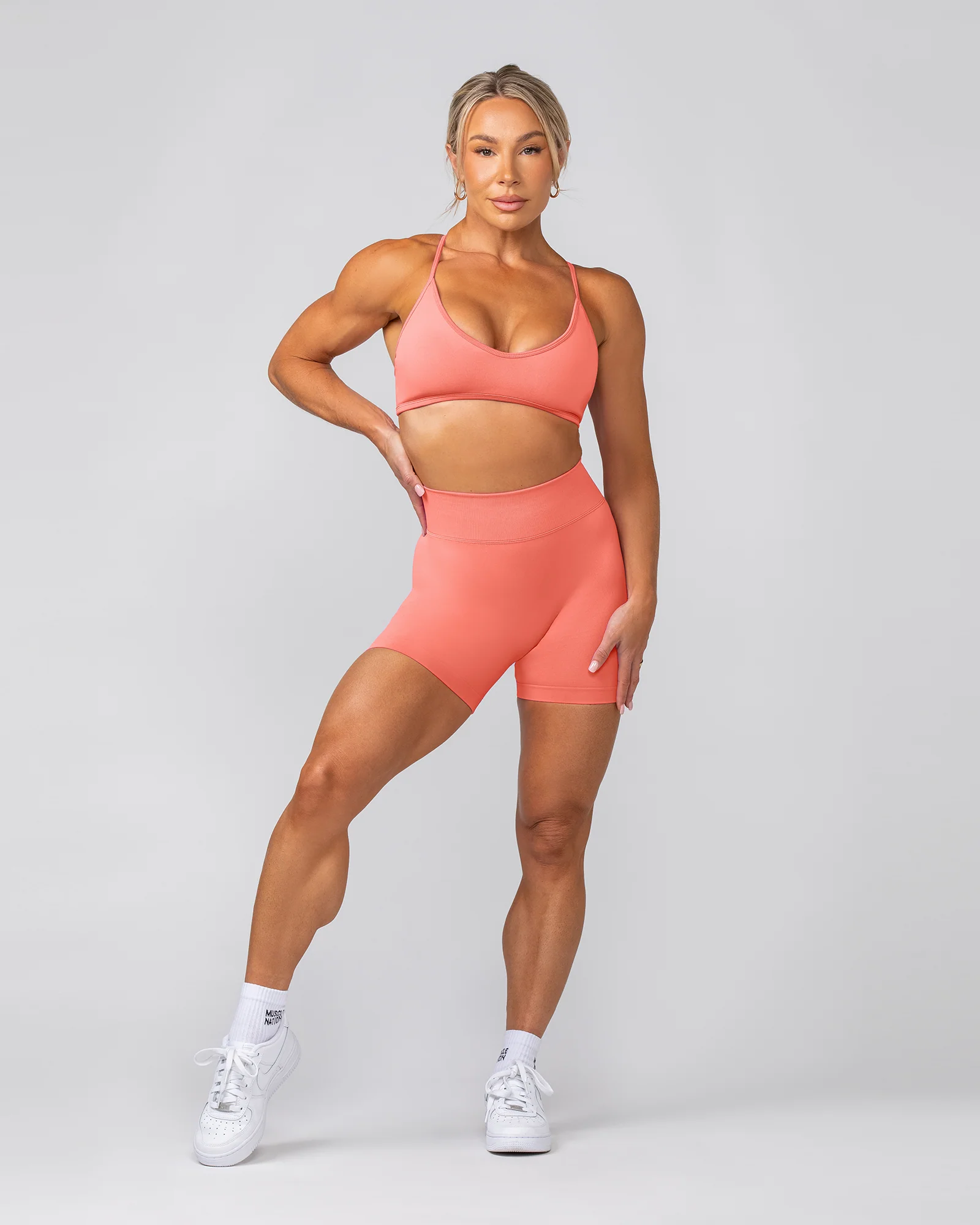 Sculpt Seamless Midway Shorts - Peach Tea - Image 6
