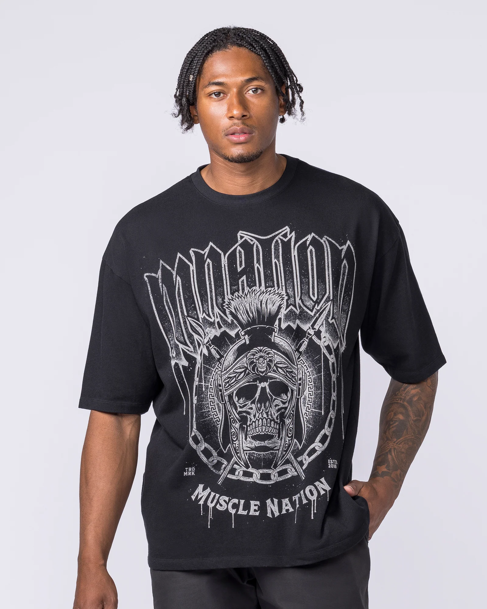 Spartan Oversized Tee - Black - Image 3