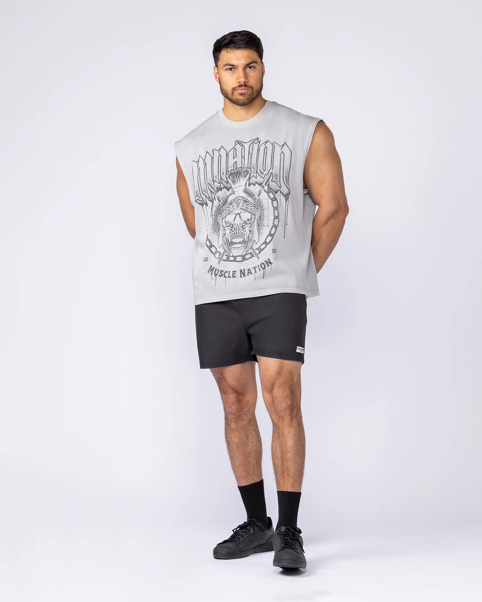 Spartan Vintage Boxy Muscle Tank - Washed Quiet Grey - Image 5