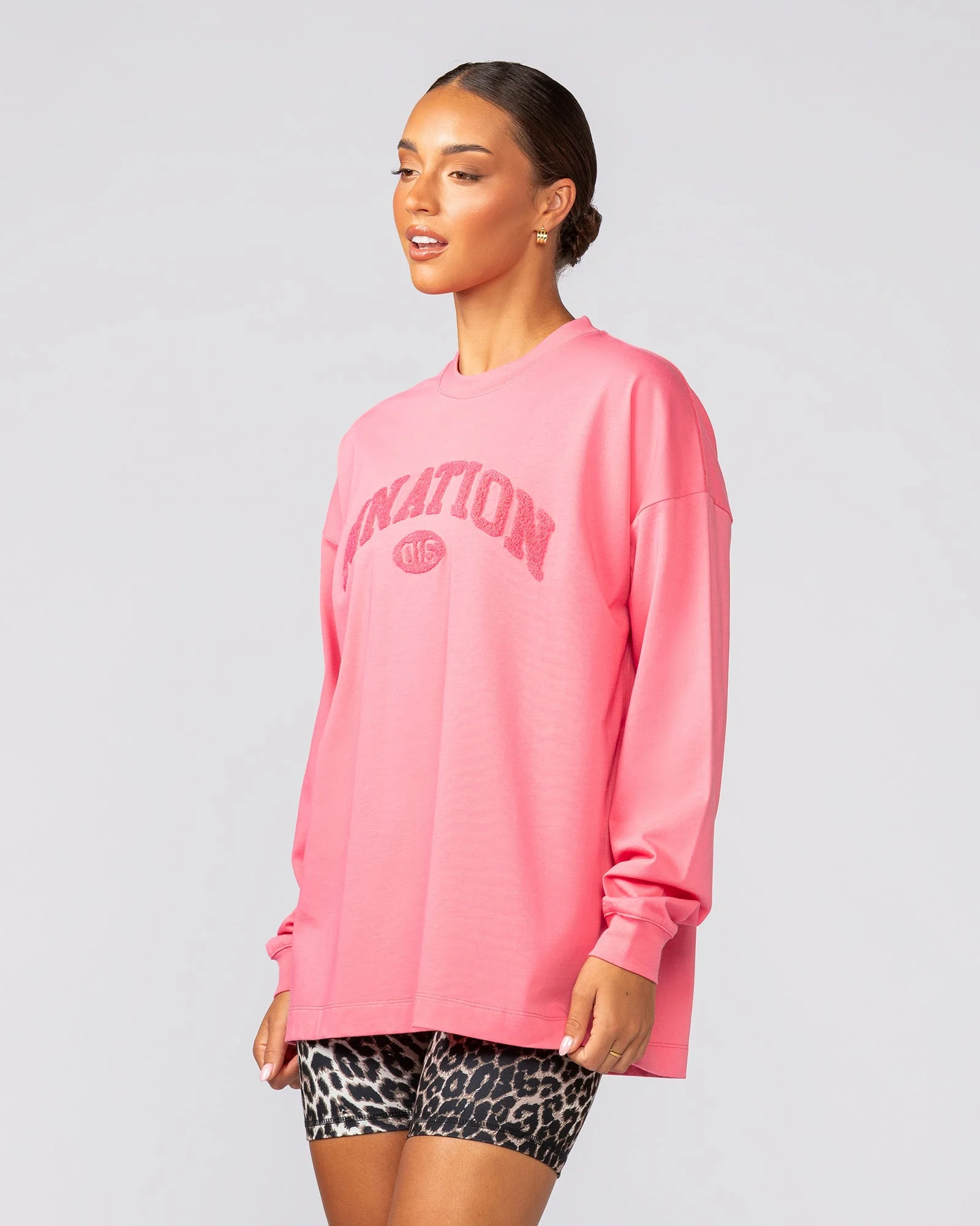 Stats Oversized Long Sleeve Tee - Calypso - Image 4