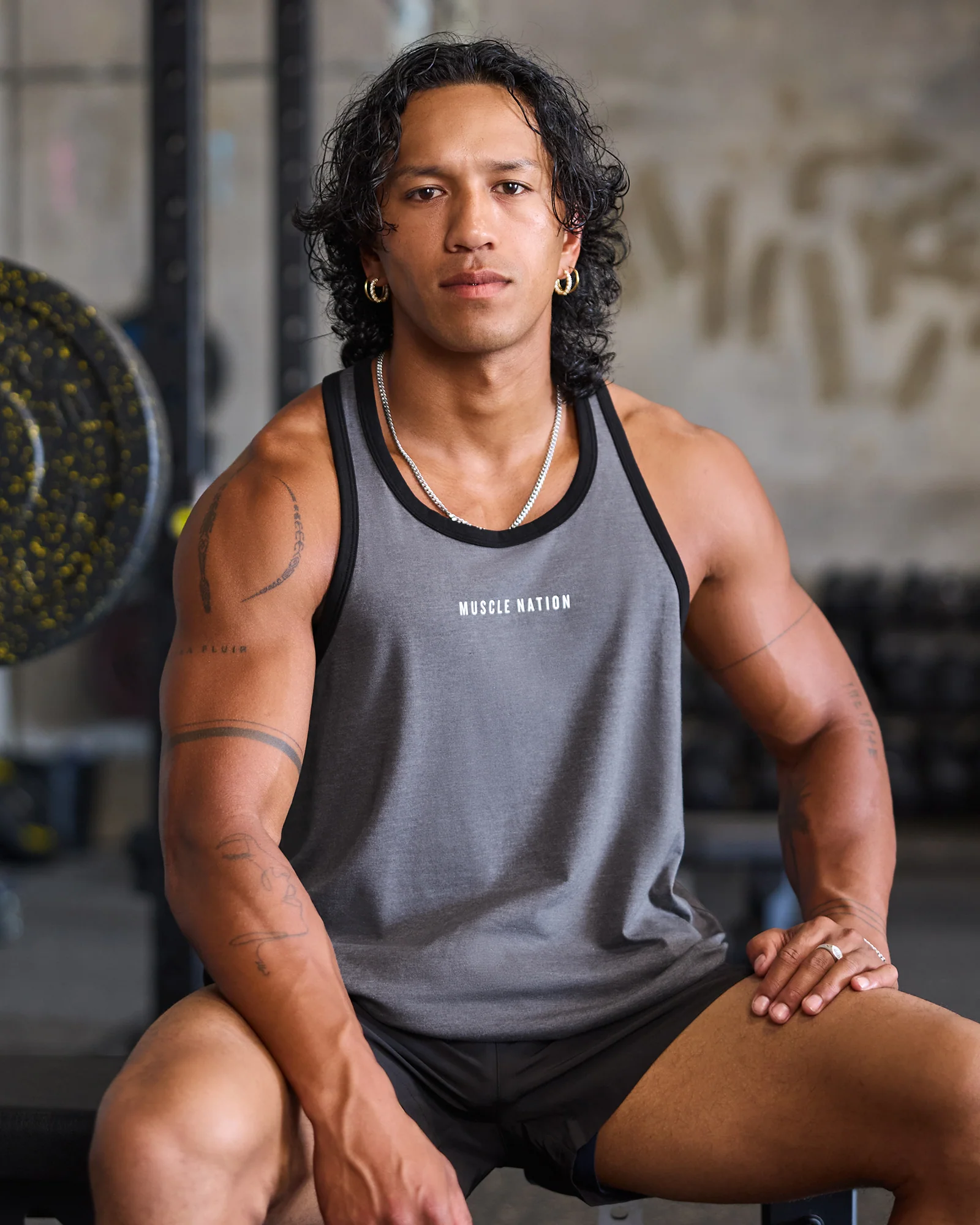 Striker Y Back Singlet - Mid Grey Marl