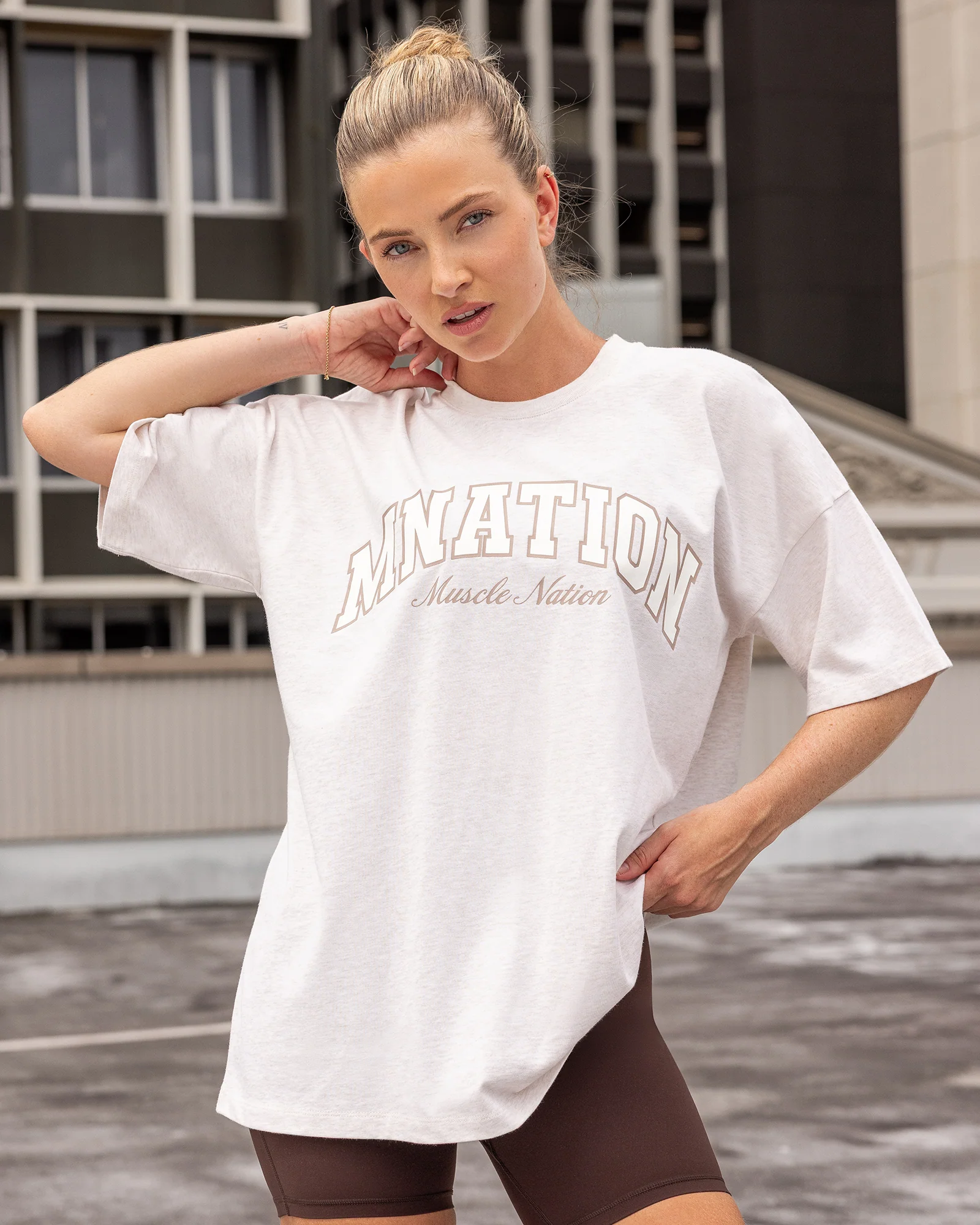 Studio Oversized Tee - Dew Marl