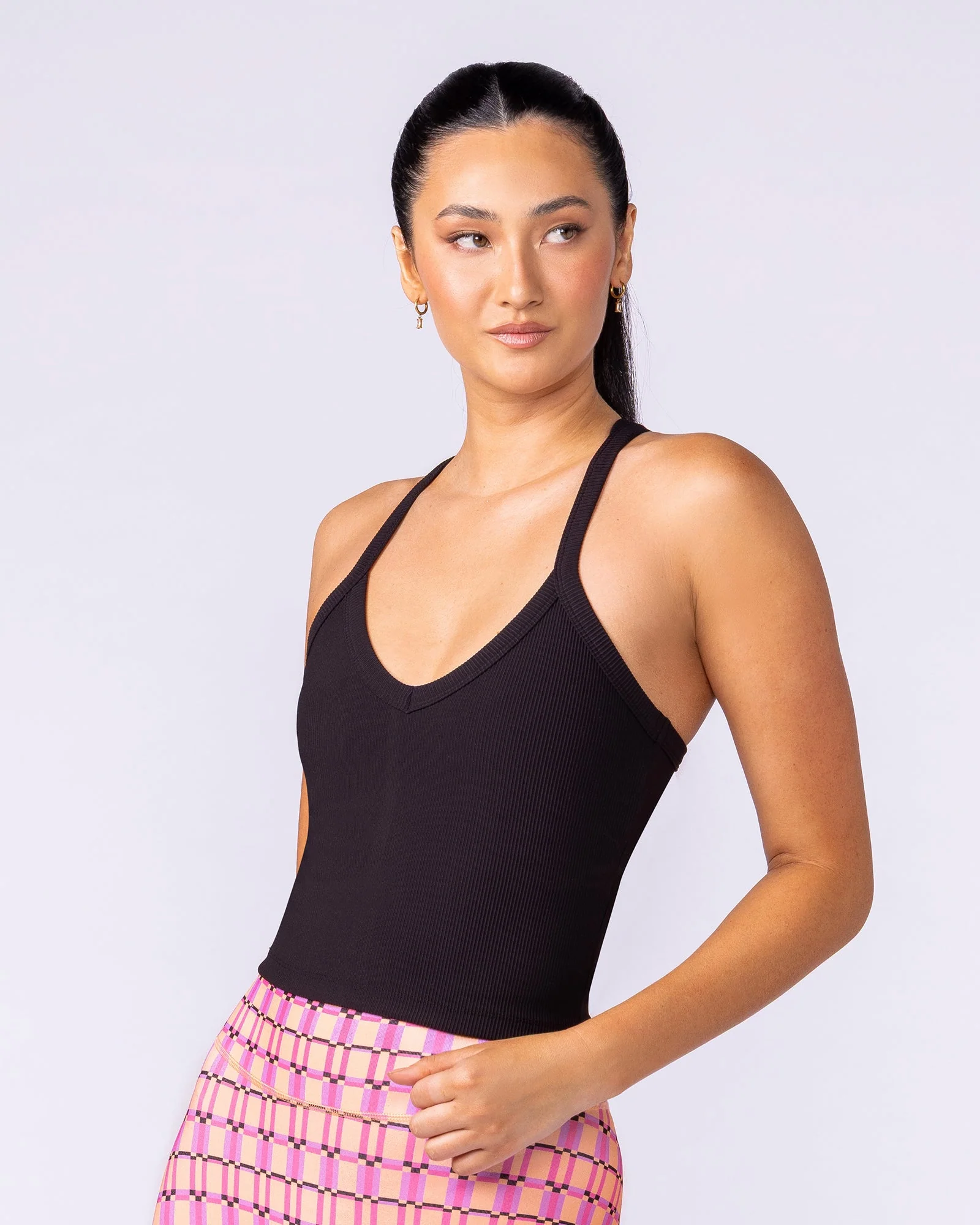 Stunner Rib Bra Tank - Black - Image 3