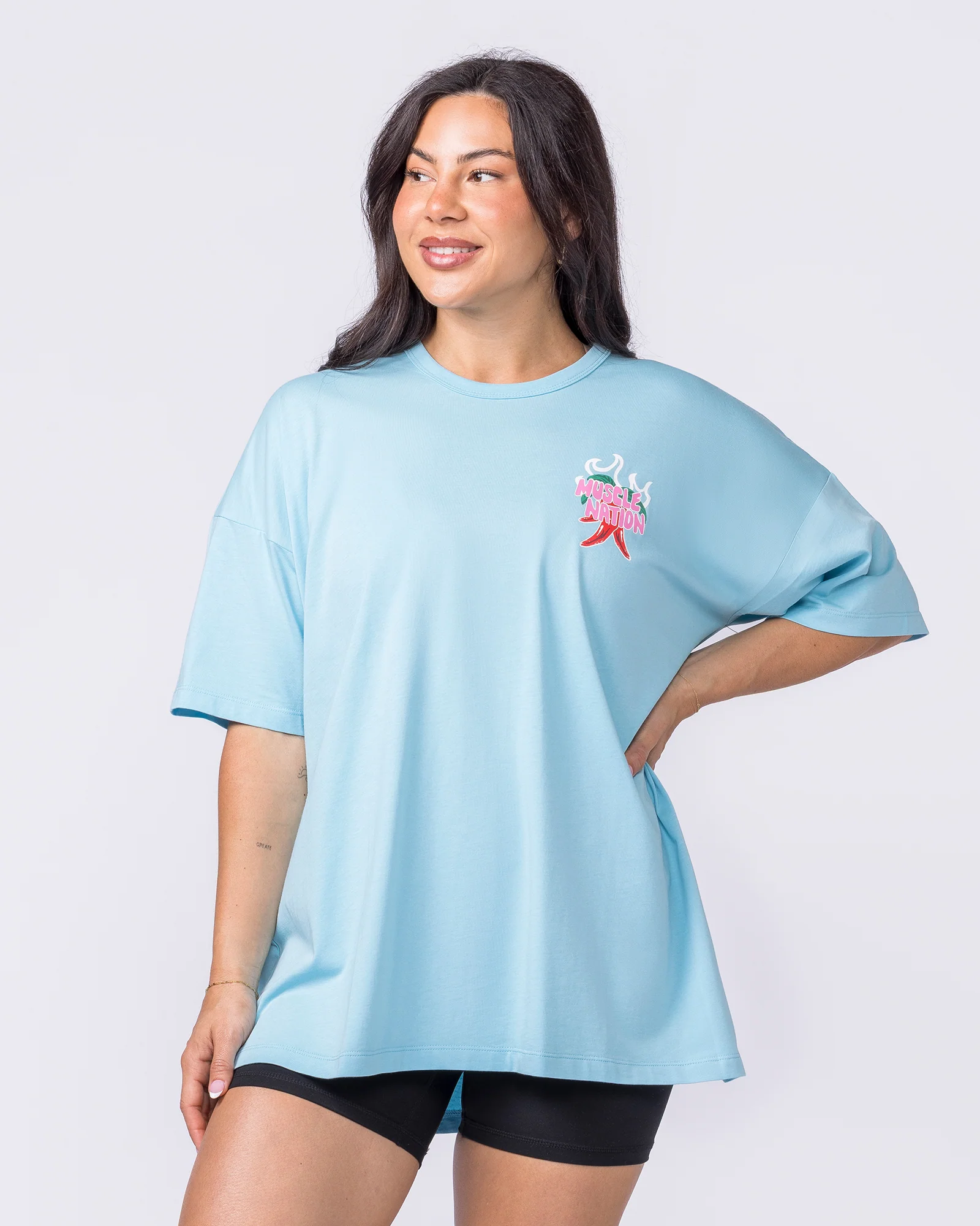 Super Hot Oversized Tee - Lagoon - Image 3