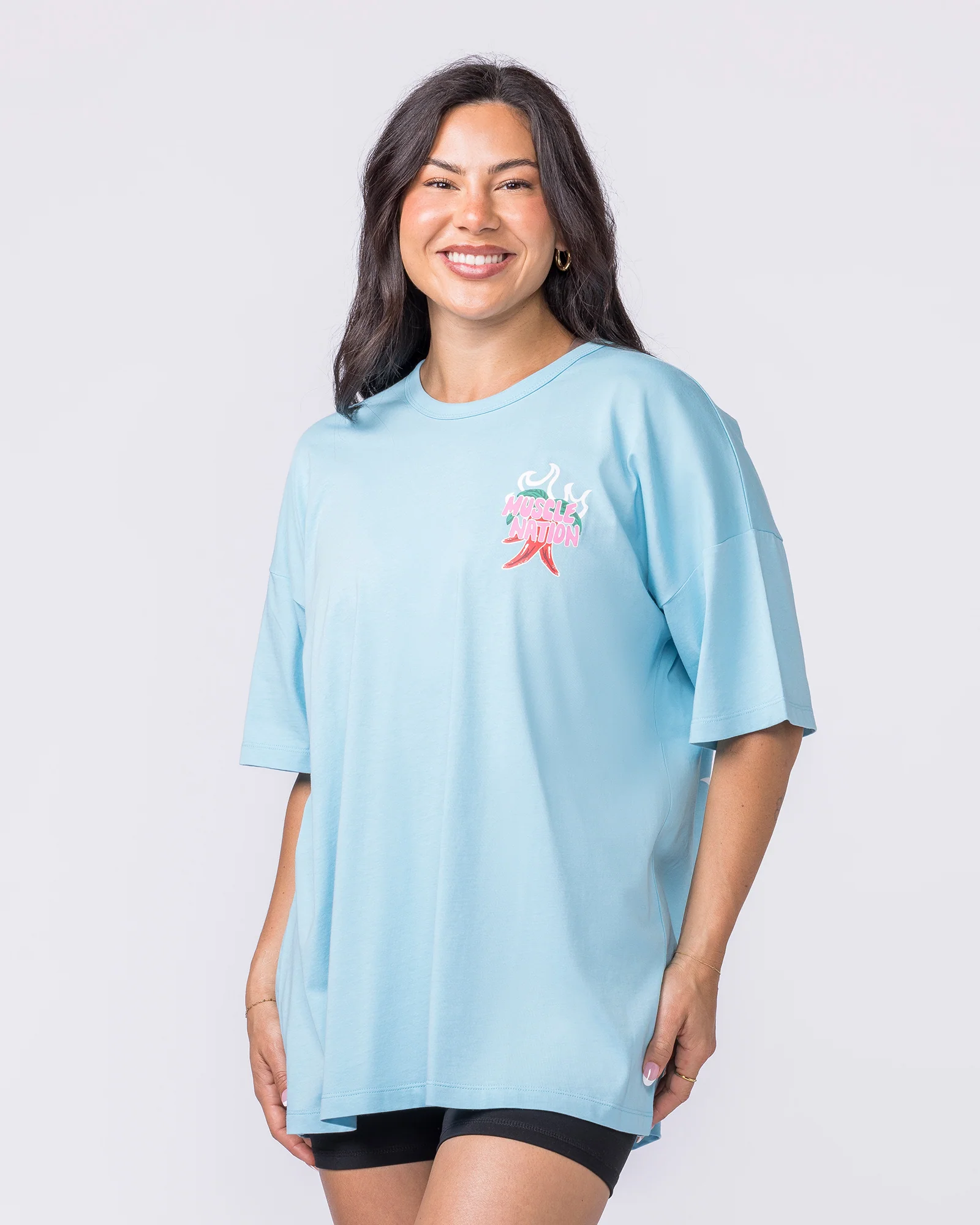 Super Hot Oversized Tee - Lagoon - Image 4