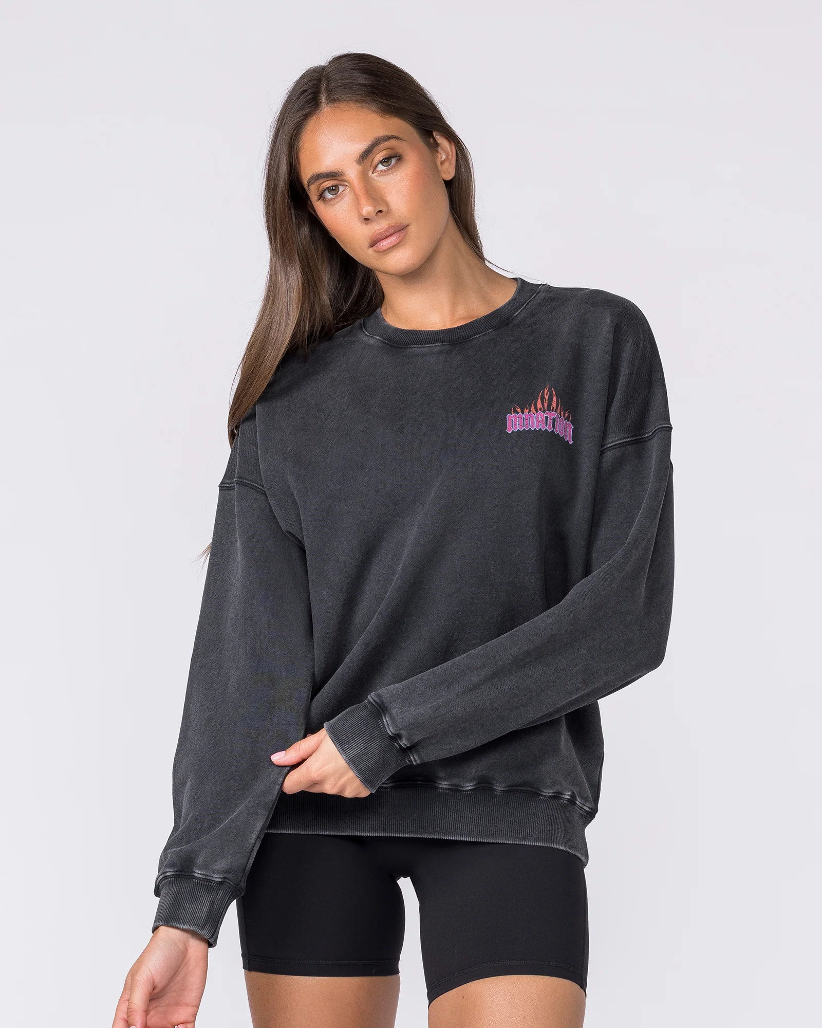 Surge Boxy Vintage Pullover - Washed Black - Image 2