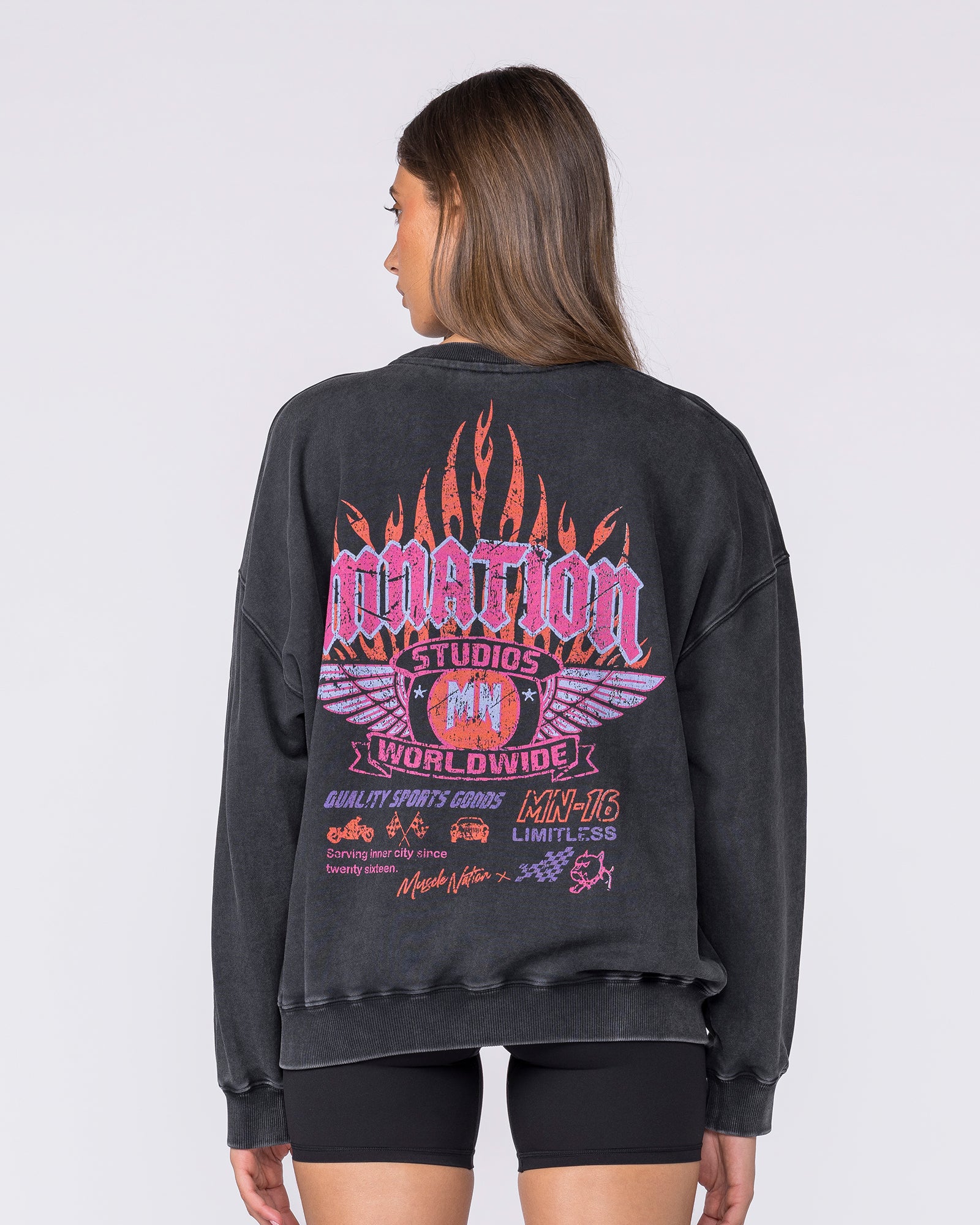 Surge Boxy Vintage Pullover - Washed Black - Image 5