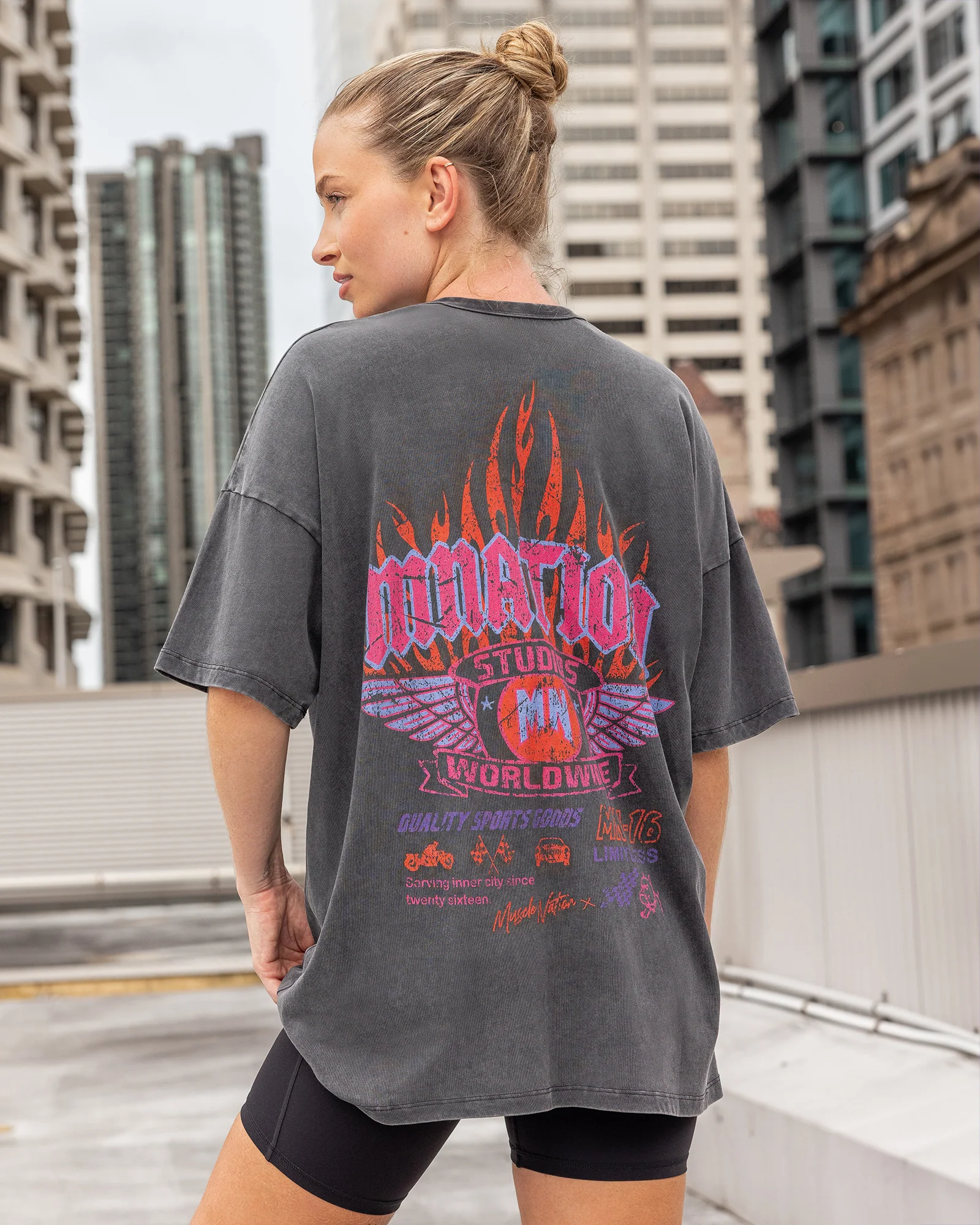 Surge Oversized Vintage Tee - Washed Black
