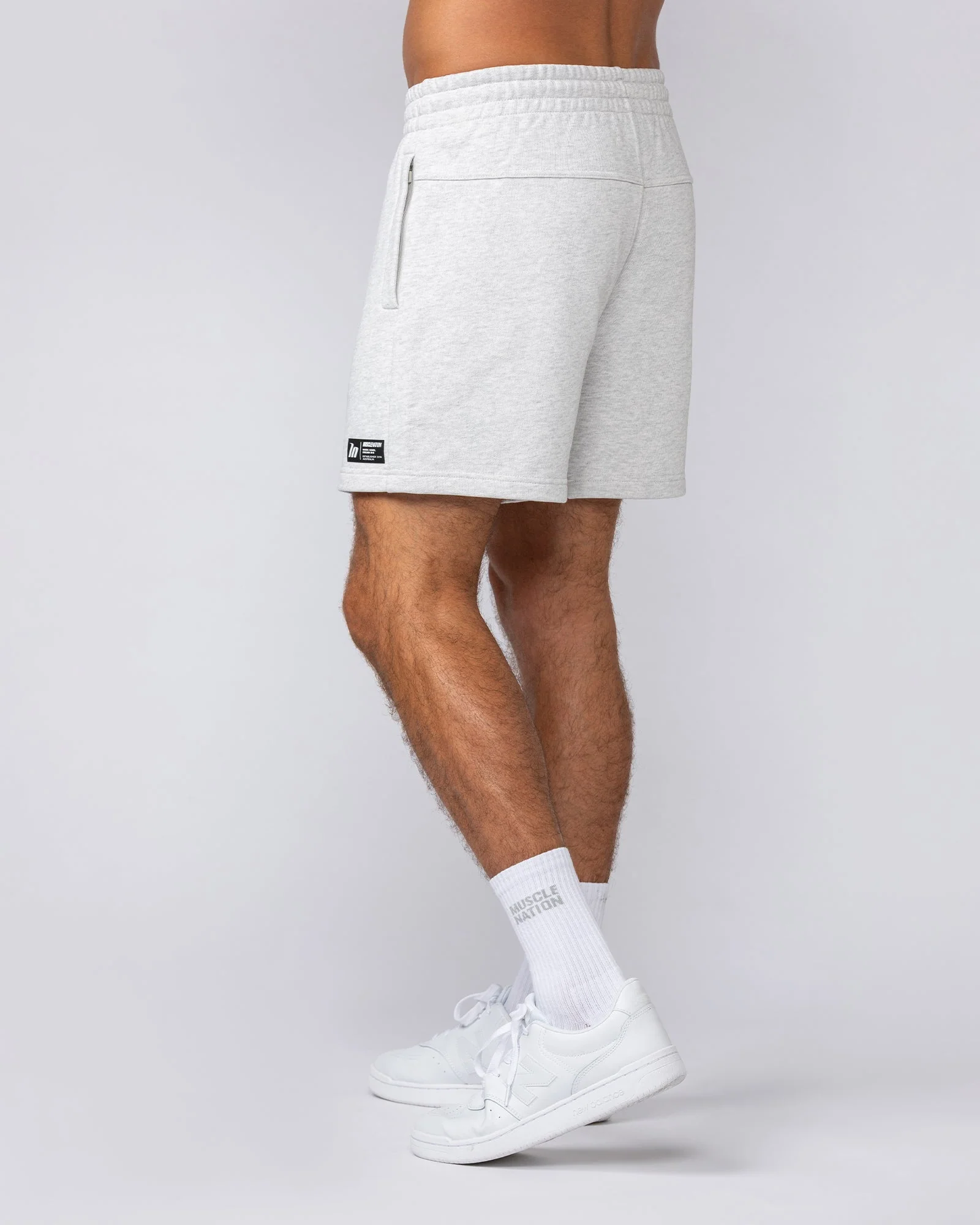 Sweat 5" Shorts - Snow Grey Marl - Image 3
