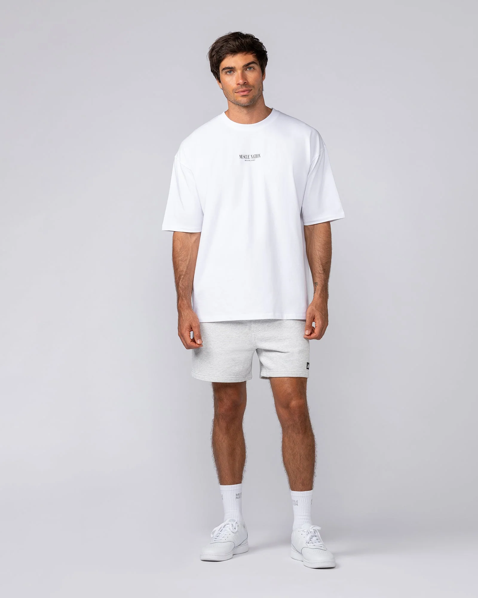 Sweat 5" Shorts - Snow Grey Marl - Image 5