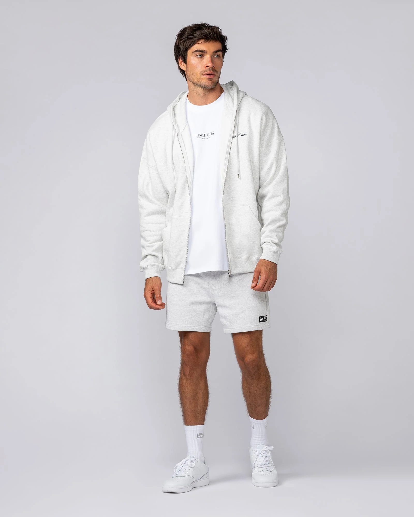 Sweat 5" Shorts - Snow Grey Marl - Image 6
