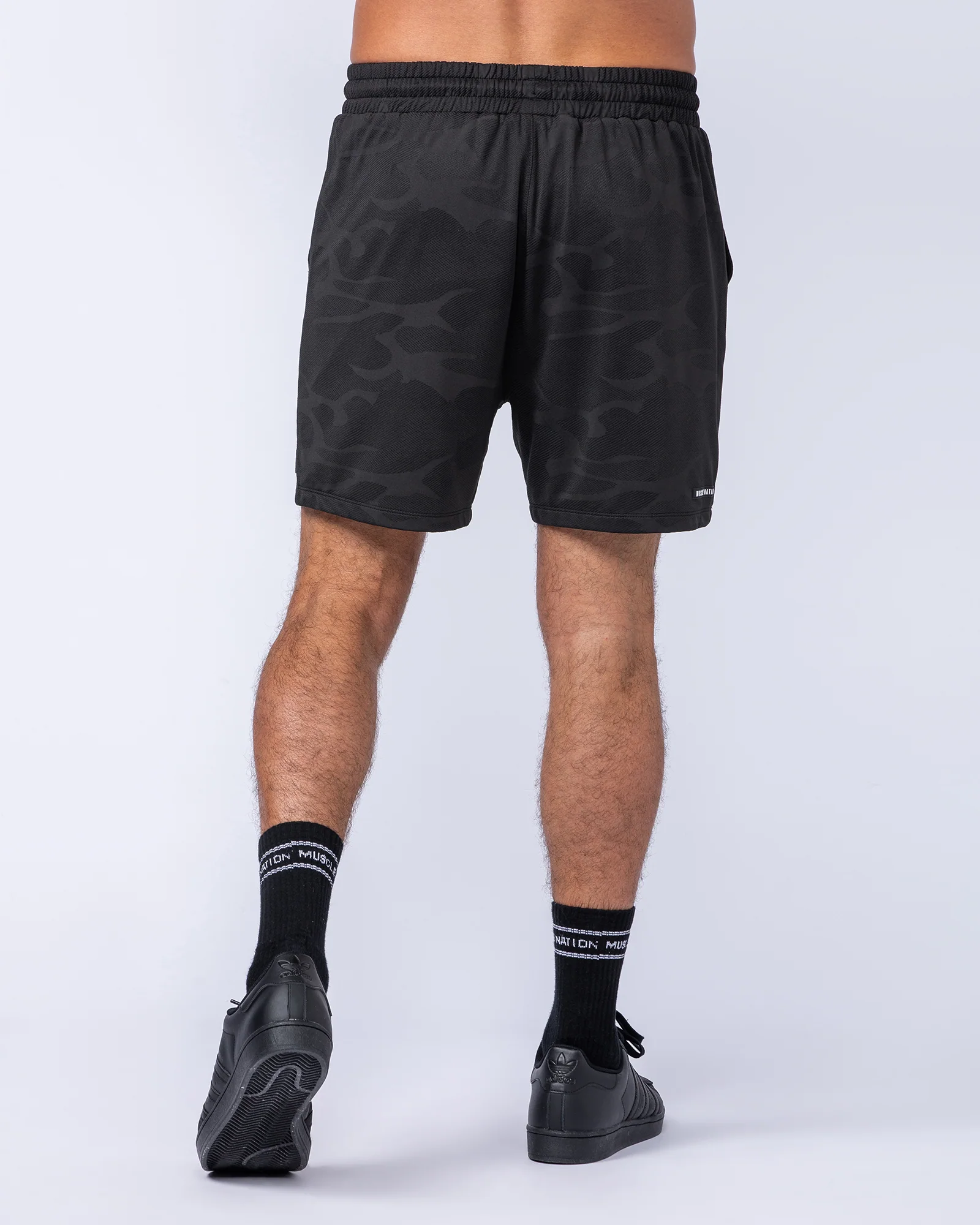 Tech Camo Lay Up 5" Shorts - Black Camo - Image 5