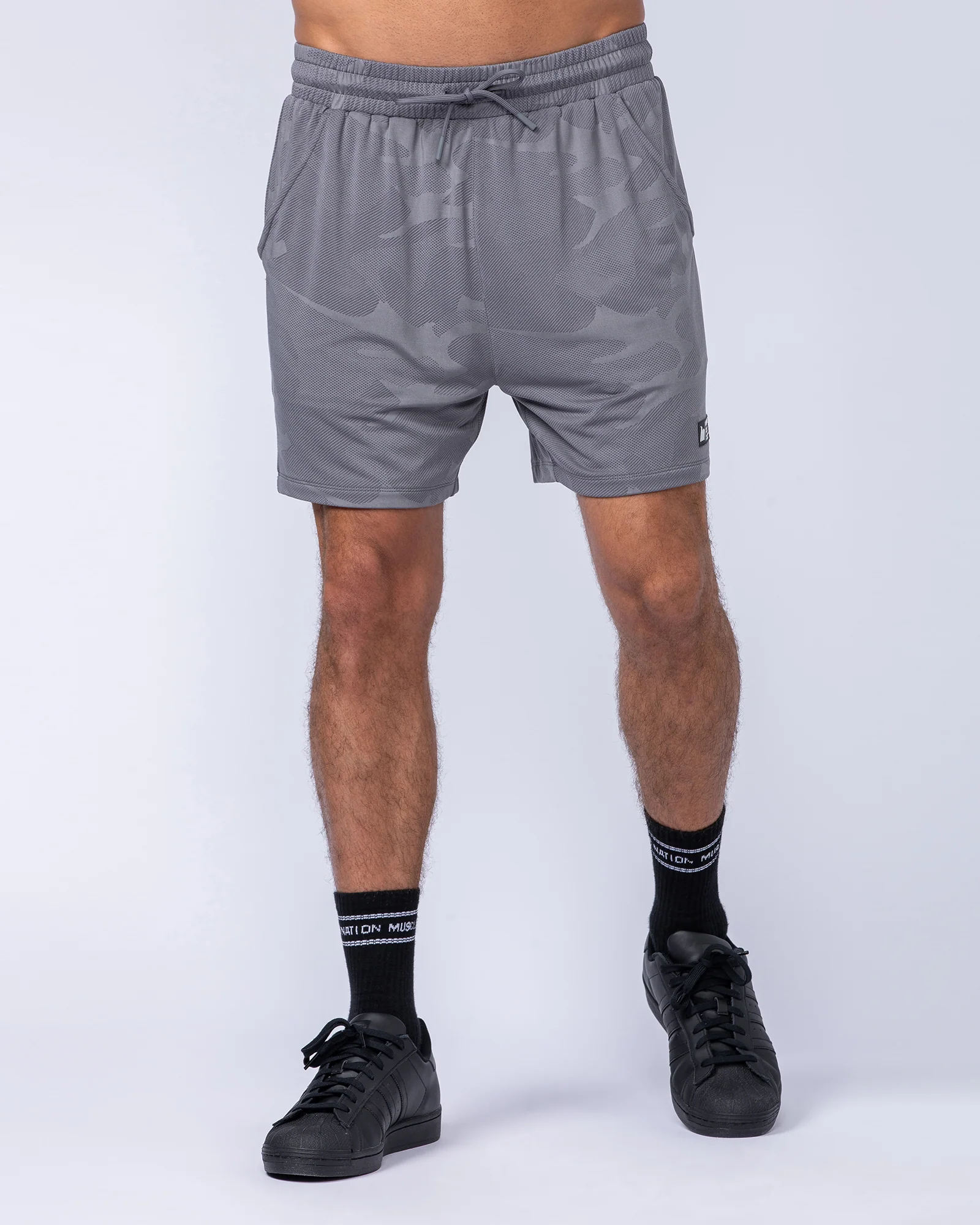 Tech Camo Lay Up 5" Shorts - Light Grey Camo - Image 3