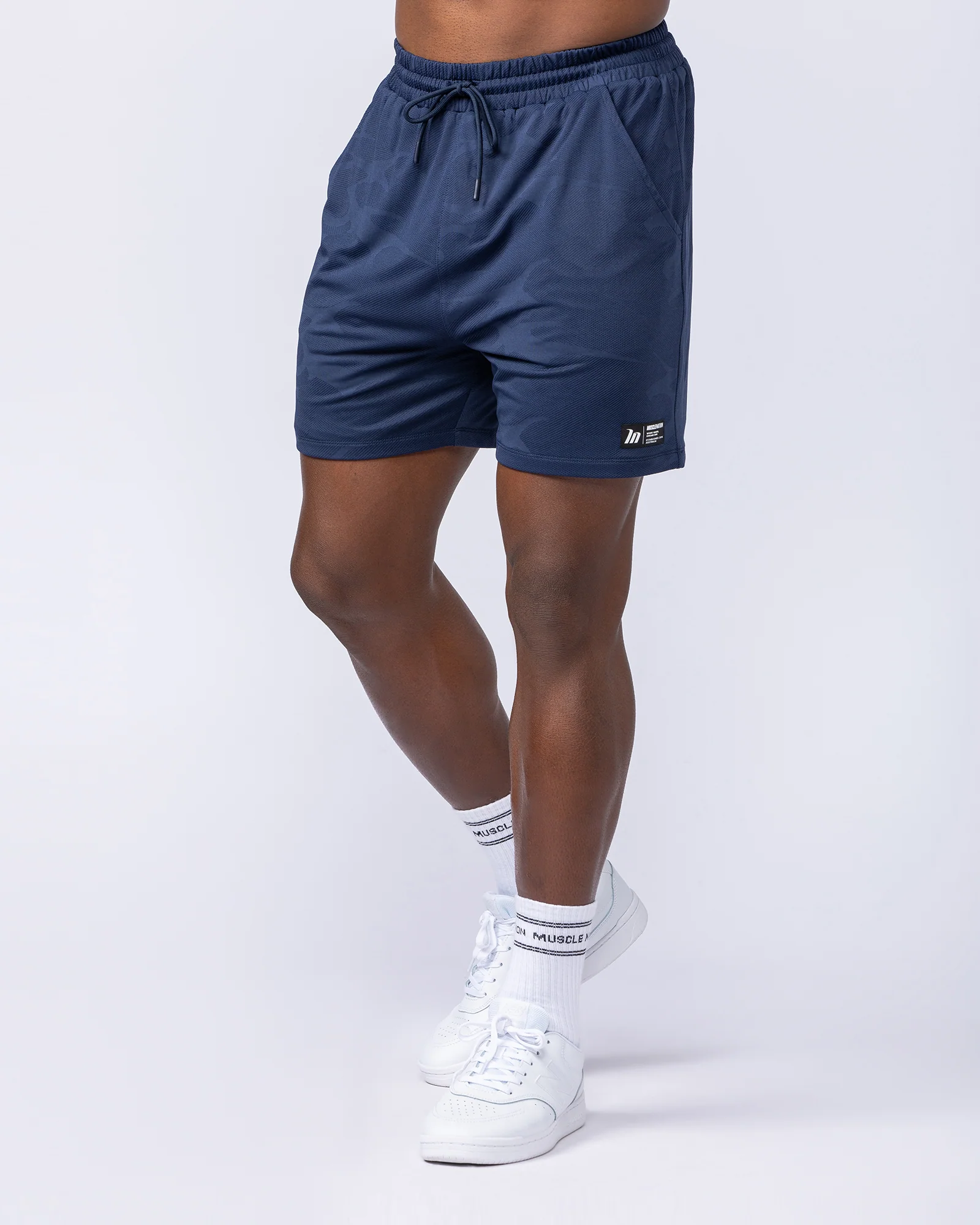 Tech Camo Lay Up 5" Shorts - Navy Camo - Image 3
