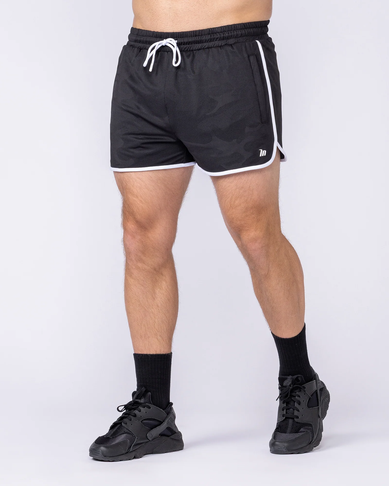 Tech Camo Retro Shorts - Black Camo - Image 3