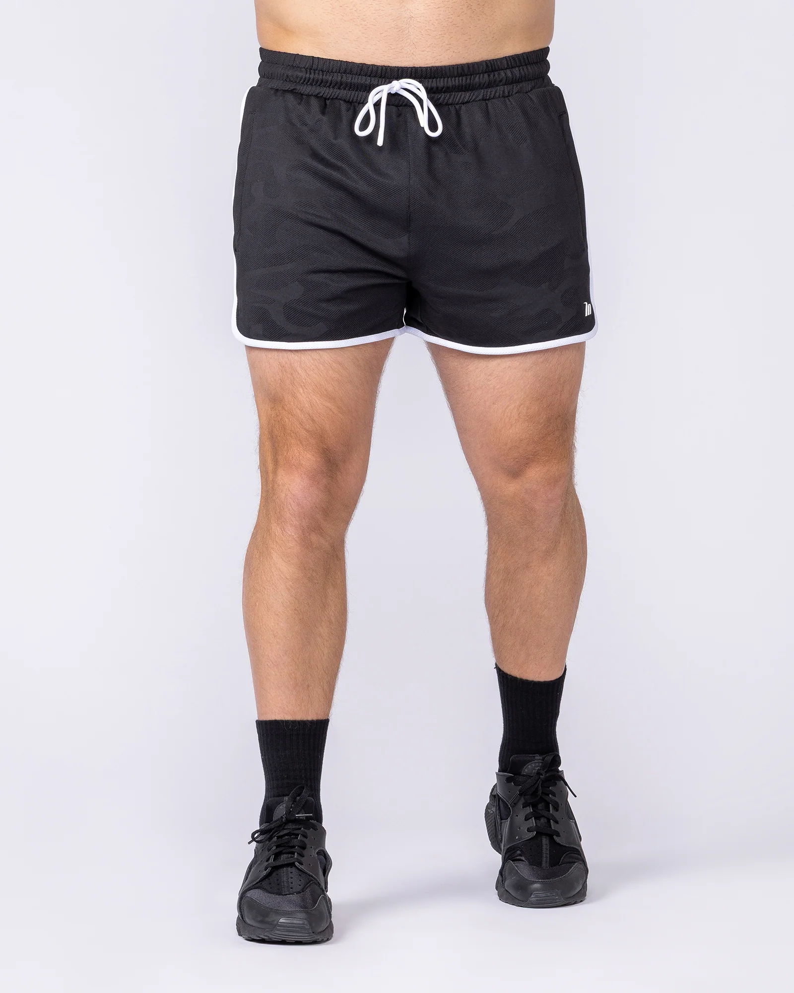 Tech Camo Retro Shorts - Black Camo - Image 4