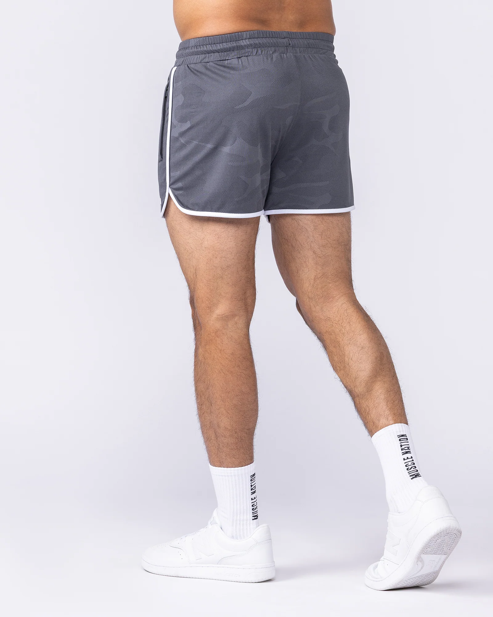 Tech Camo Retro Shorts - Dark Grey Camo - Image 2