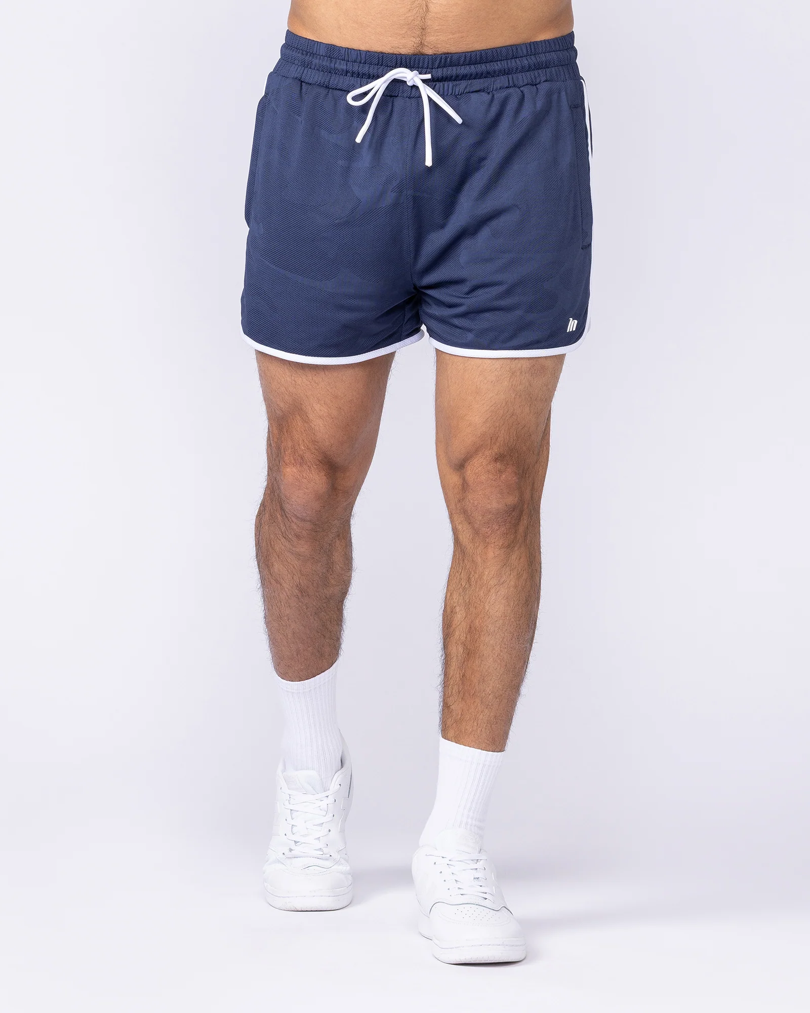Tech Camo Retro Shorts - Navy Camo - Image 3