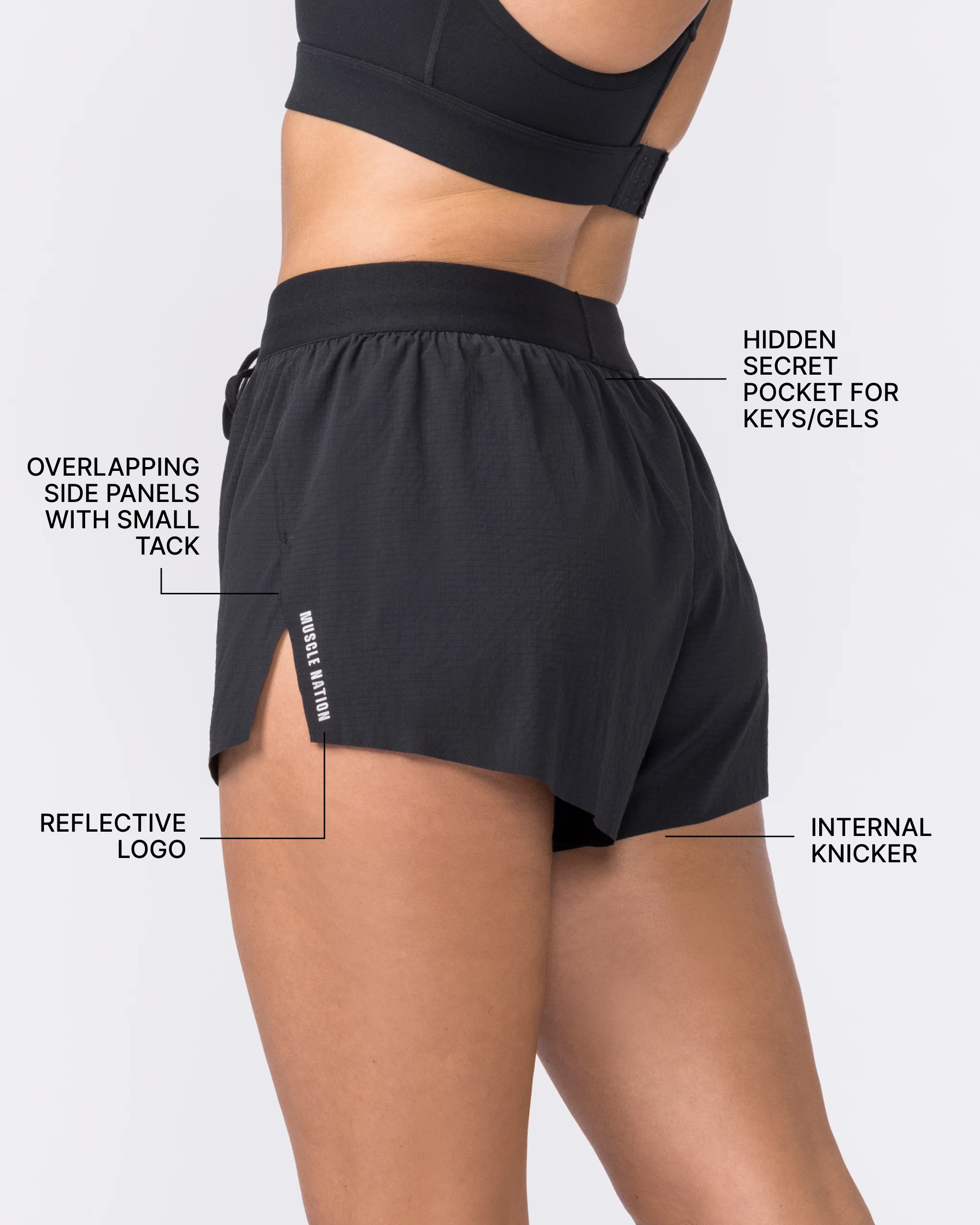 Tempo 3" Run Shorts - Black - Image 3
