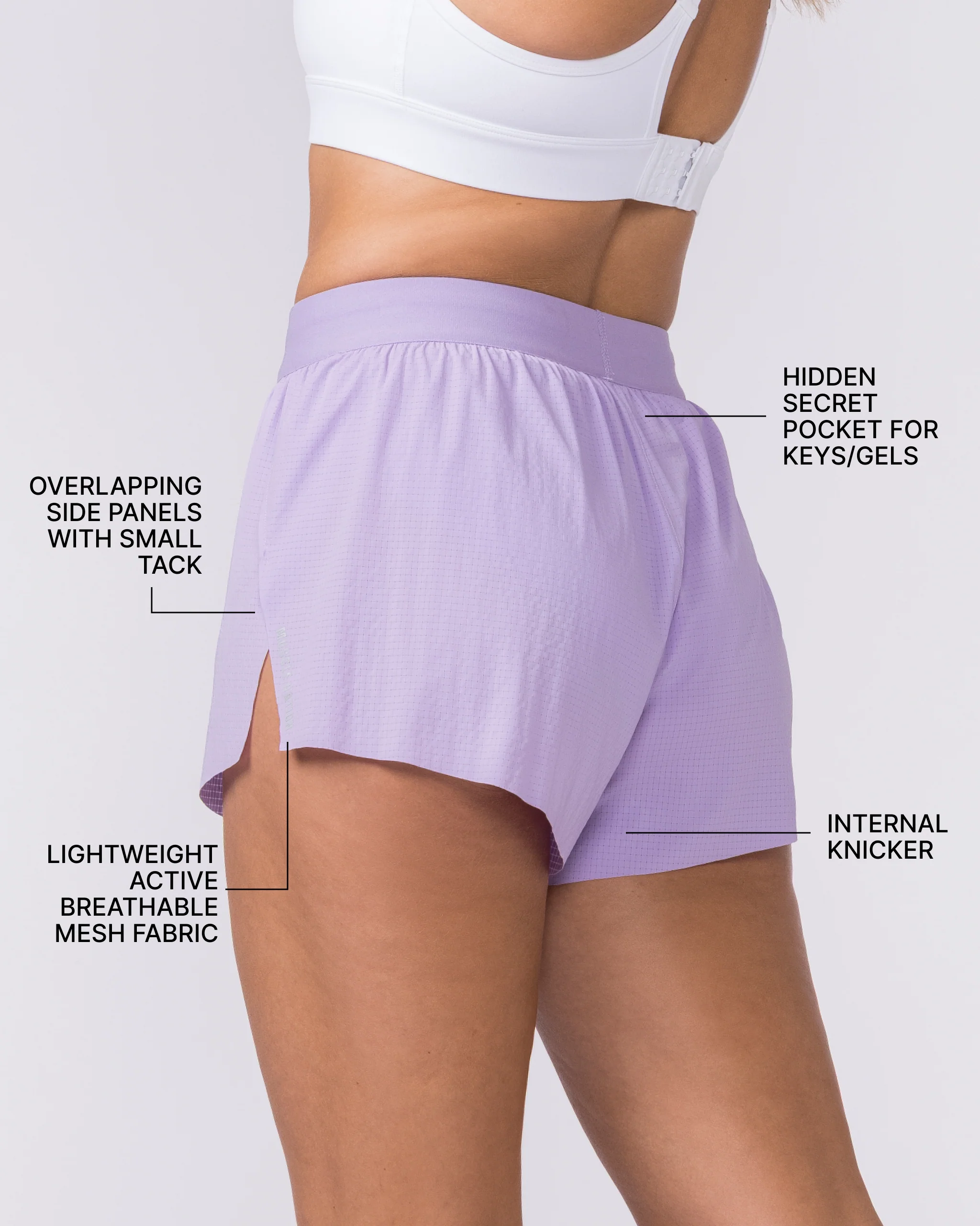 Tempo 3" Run Shorts - Lavender - Image 2