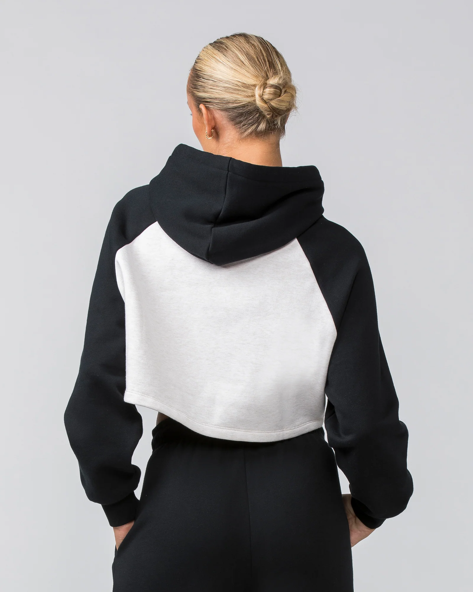 Timeless Cropped Hoodie - Black / Dew Marl - Image 5