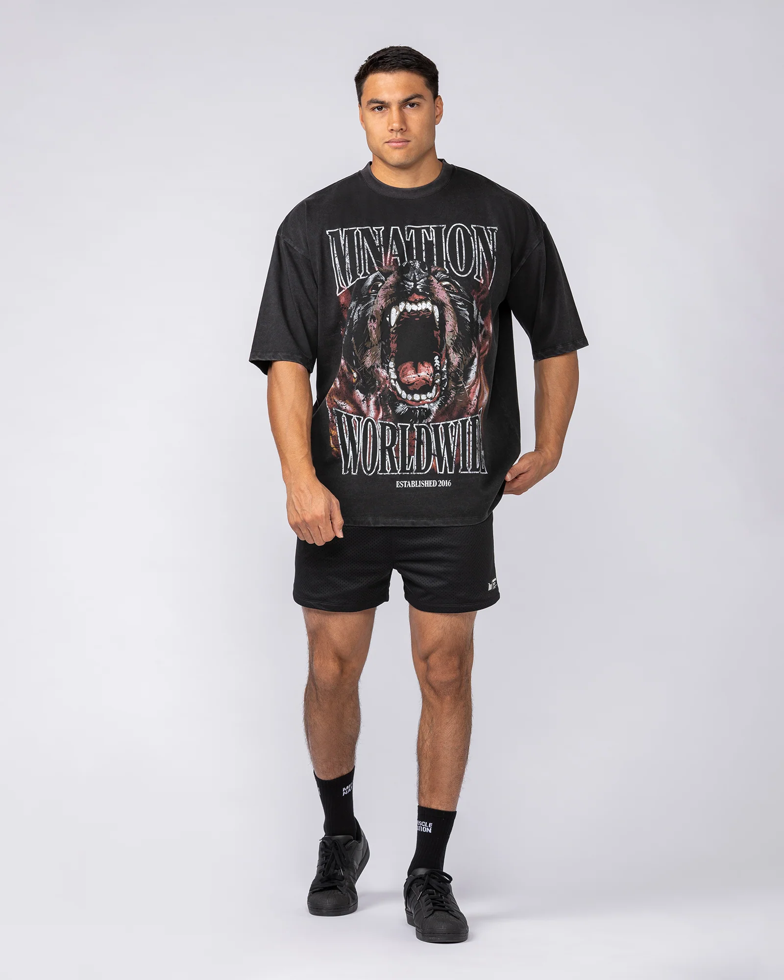 Unleashed Oversized Vintage Tee - Washed Black - Image 6
