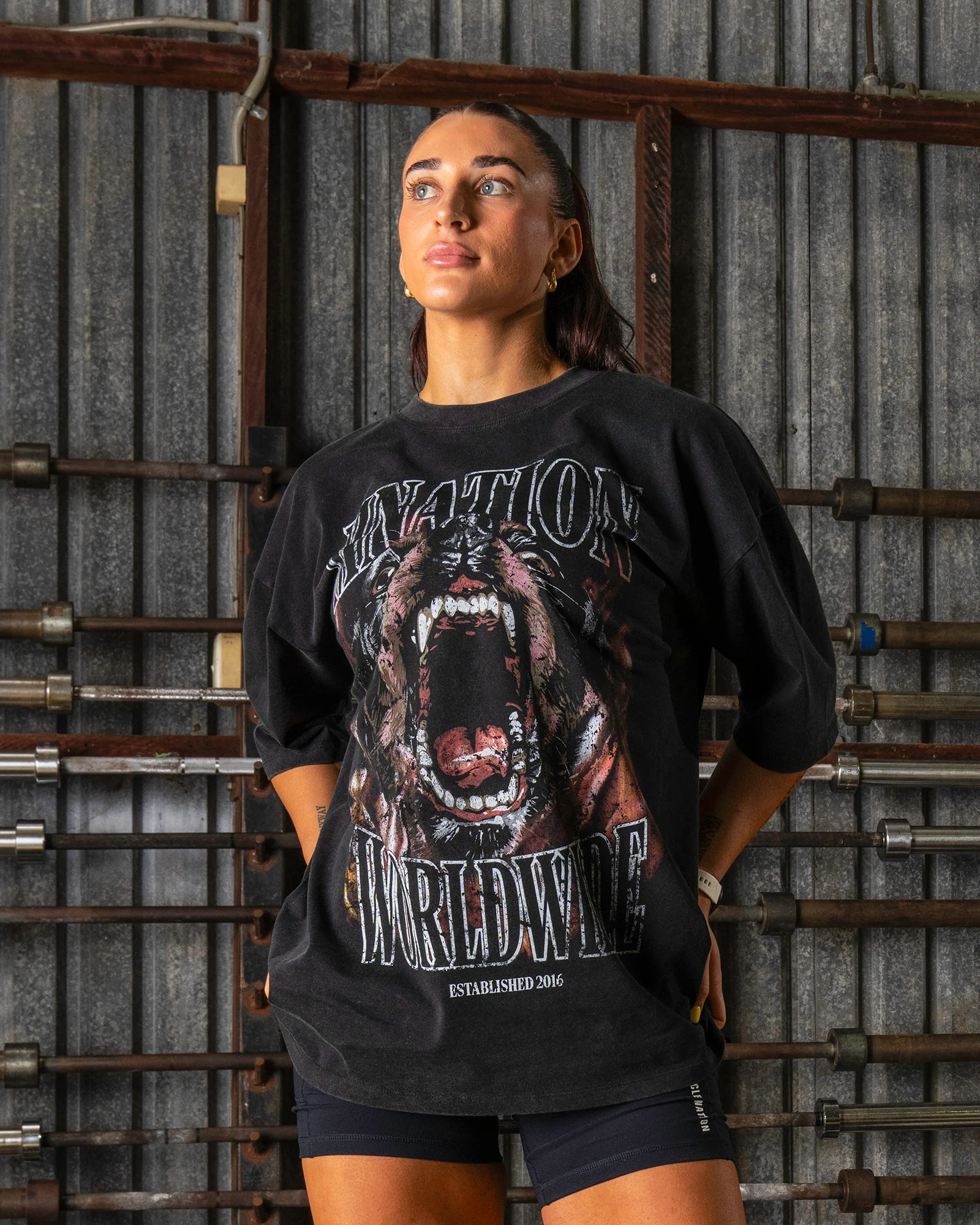 Unleashed Oversized Vintage Tee - Washed Black - Image 7