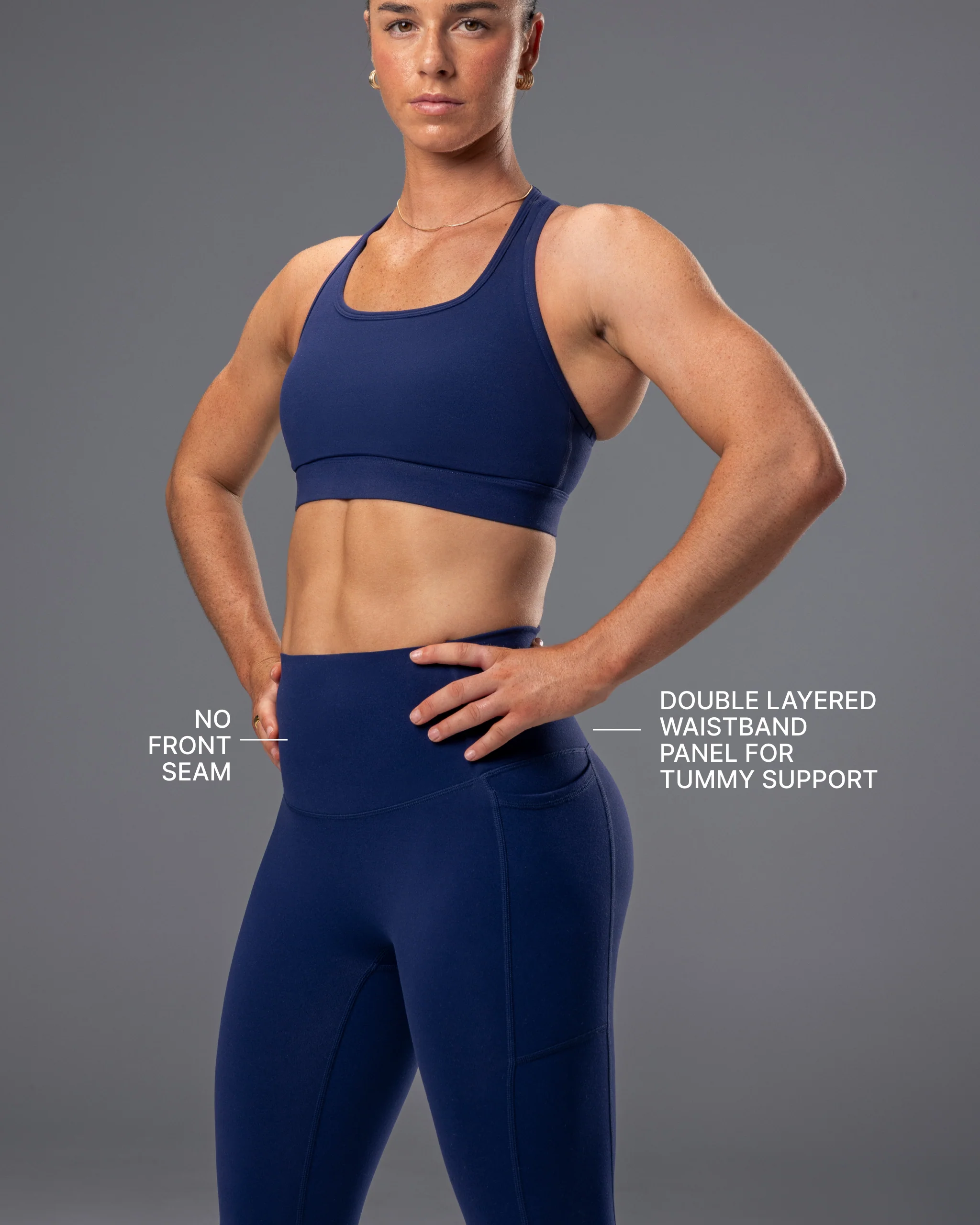 Unrivalled Everyday Pocket Ankle Leggings - Classic Navy - Image 3