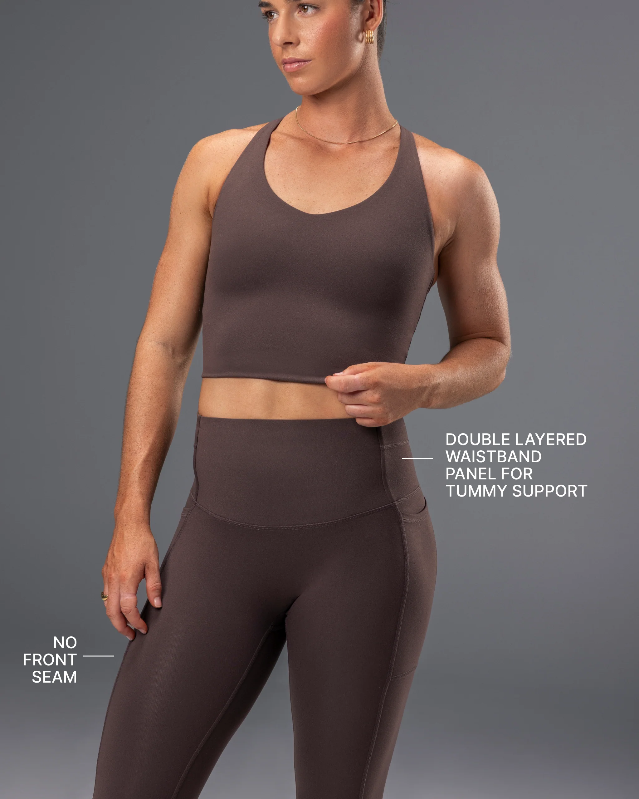 Unrivalled Everyday Pocket Ankle Leggings - Cola - Image 3