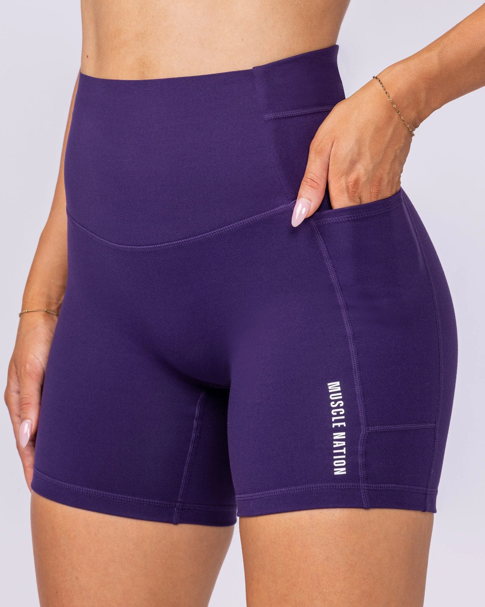 Unrivalled Everyday Pocket Bike Shorts - Dark Purple - Image 4