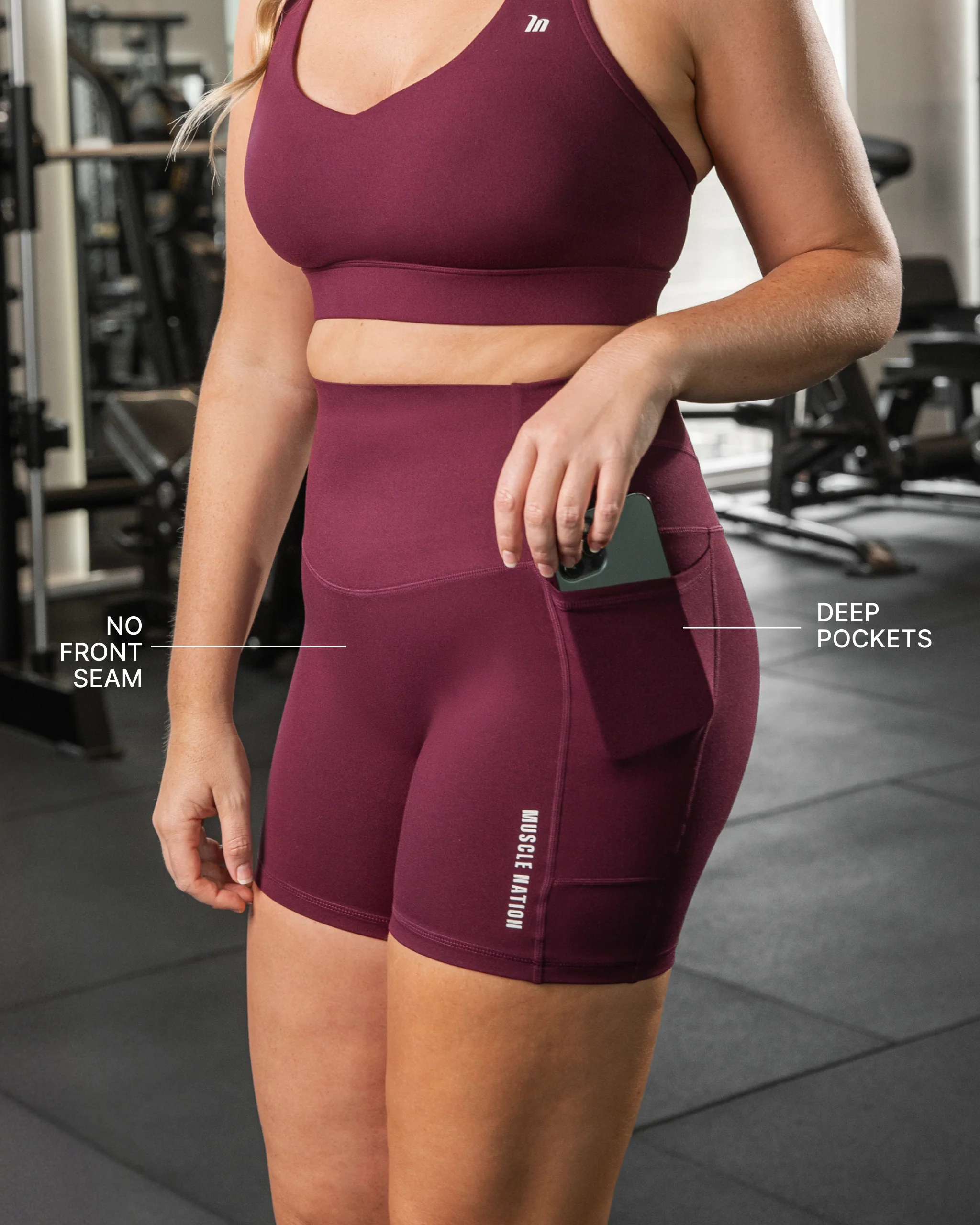 Unrivalled Everyday Pocket Bike Shorts - Sangria - Image 3
